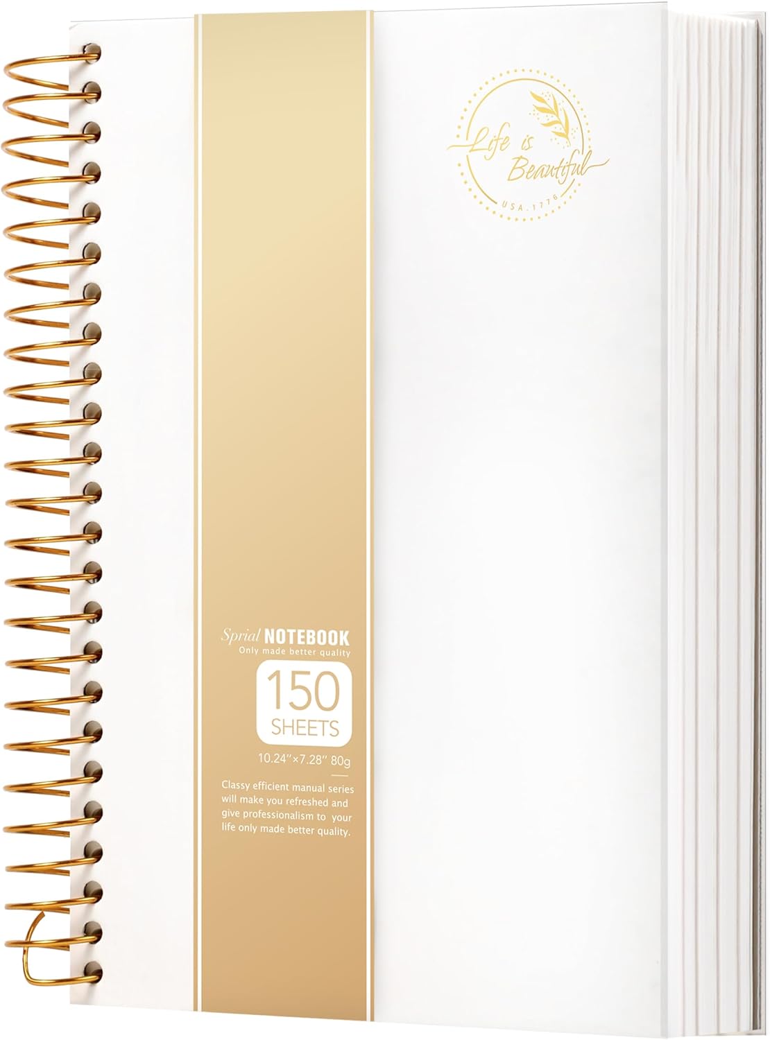Yoment Cuaderno pequeño en espiral, 300 páginas, cuadernos en espiral de tapa dura, cuaderno de 5.5 x 7.5 pulgadas, cuaderno de rayas