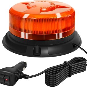 AnTom Luz estroboscópica LED de 12-24 V, luces LED de alto brillo, base magnética, luz ámbar de 10 pies, cable de alimentación para encendedor de AnTom Luz estroboscópica LED de 12-24 V, luces LED de alto brillo, base magnética, luz ámbar de 10 pies, cable de alimentación para encendedor de