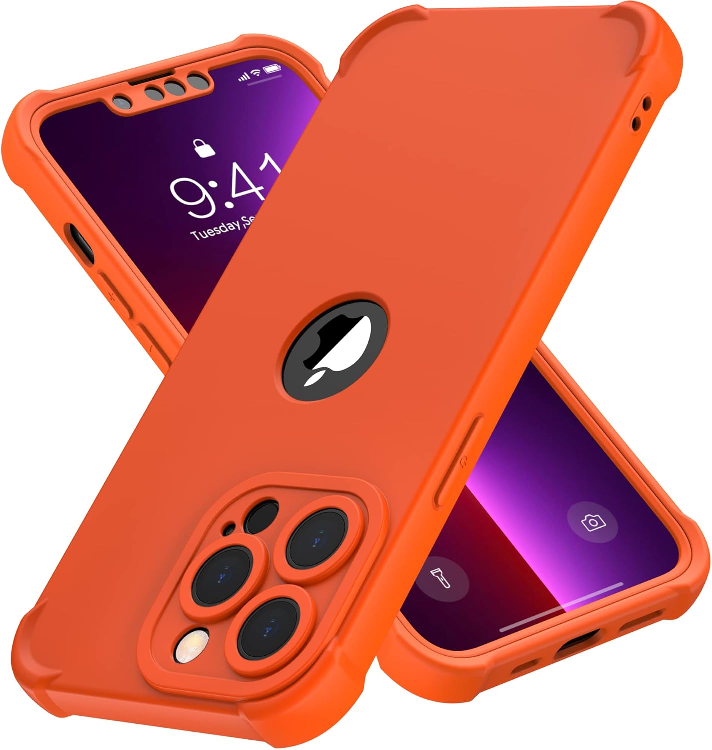 ORETECH Funda para iPhone 13 Pro Max, con 2 protectores de pantalla prueba de caídas de grado militar de 10 pies protección de cámara 360 a prueba