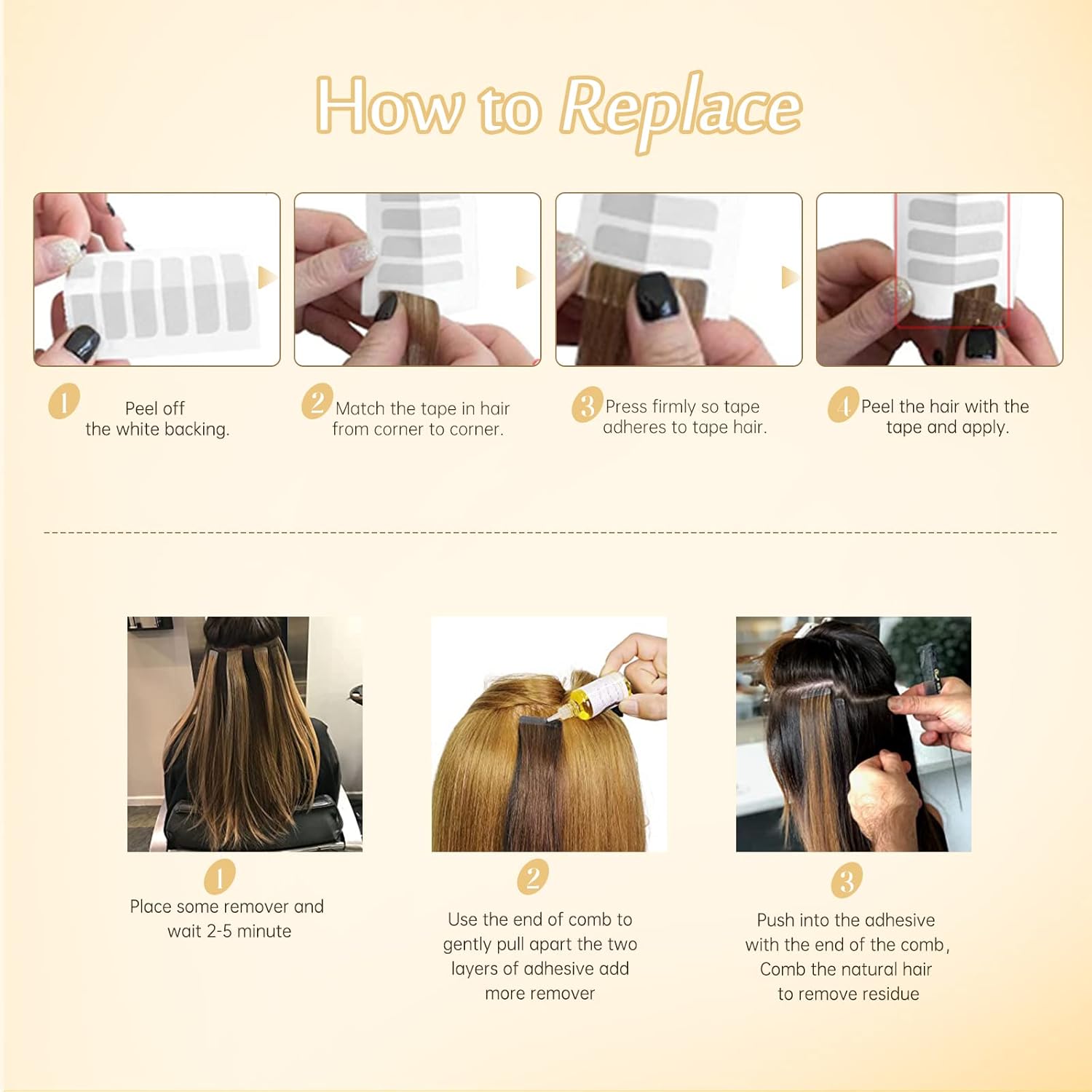 Full Shine – Extensiones de cabello humano con cinta adhesiva de color rubio dorado, reflejos rubio medio, extensiones adhesivas de doble cara de