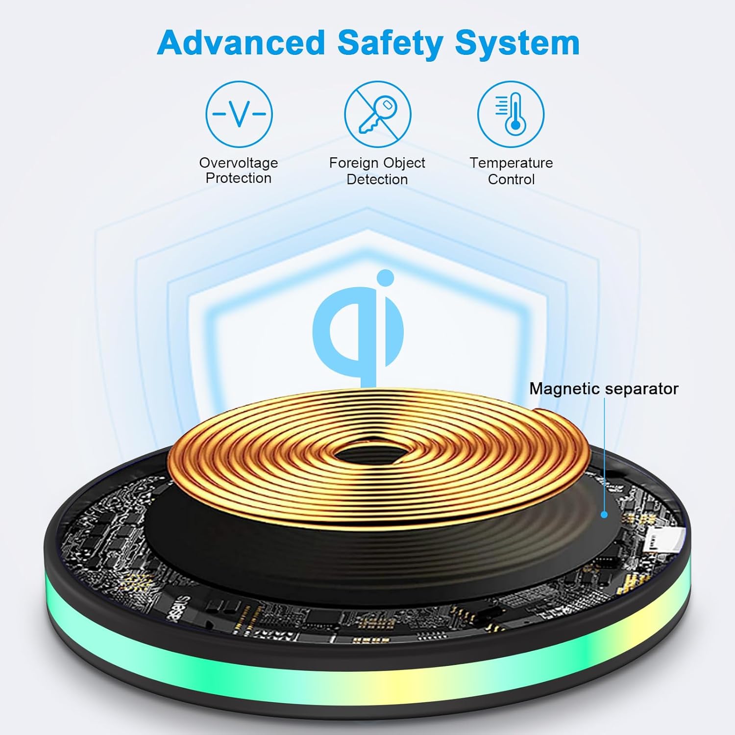Cargador inalámbrico Samsung de 15 W, almohadilla de carga rápida con adaptador QC3.0 para Samsung Galaxy S24 S23 Ultra S22+ S21 S20 FE, cargador