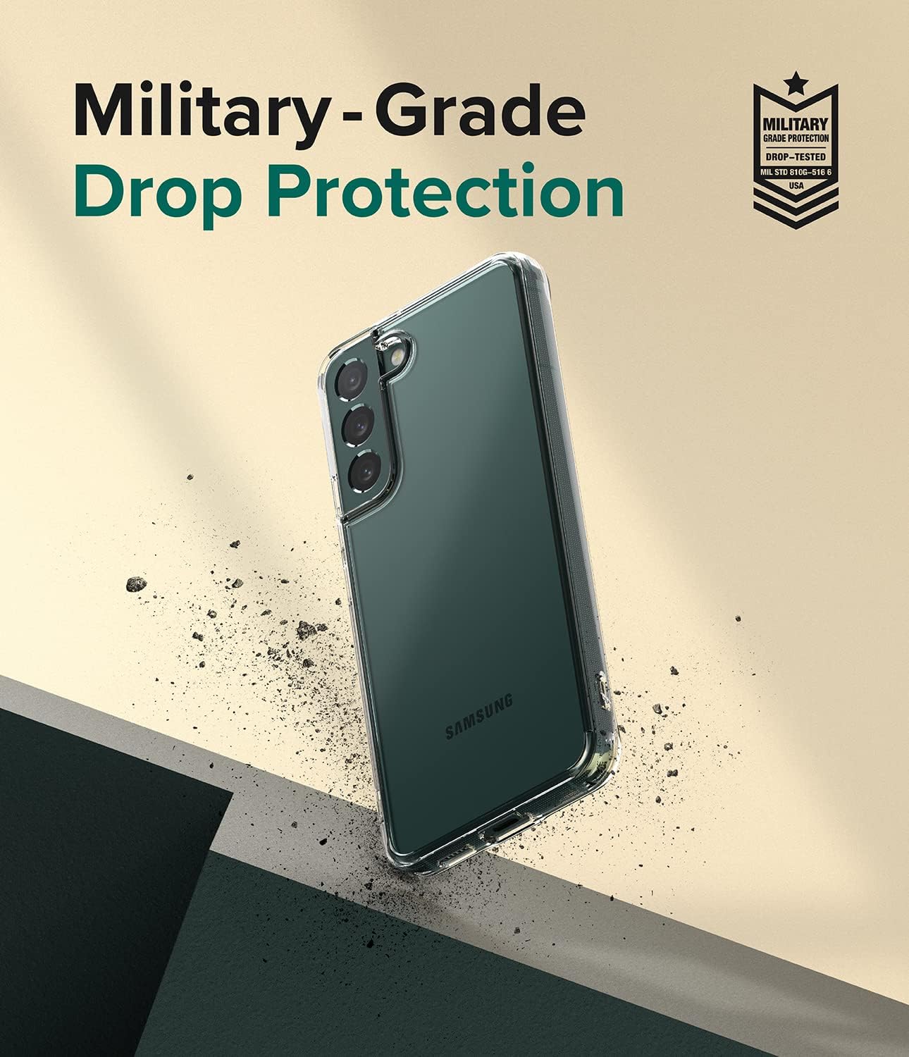 Ringke Fusion – Funda compatible con Samsung Galaxy S22 Plus 5G (2022), parte trasera rígida transparente antiamarilleamiento con funda protectora a