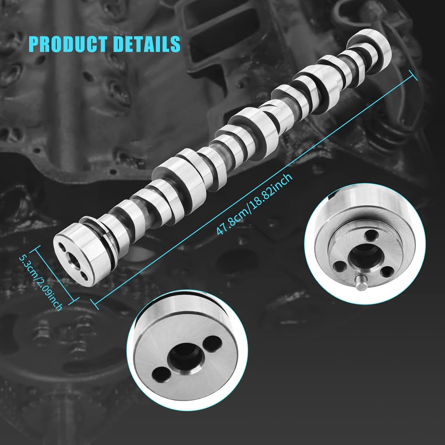 E-1840-P Árbol de levas de motor de 0.585 pulgadas.585 pulgadas Etapa 2, leva de elevación de rodillos hidráulicos compatible con 1997-2007 G.M LS