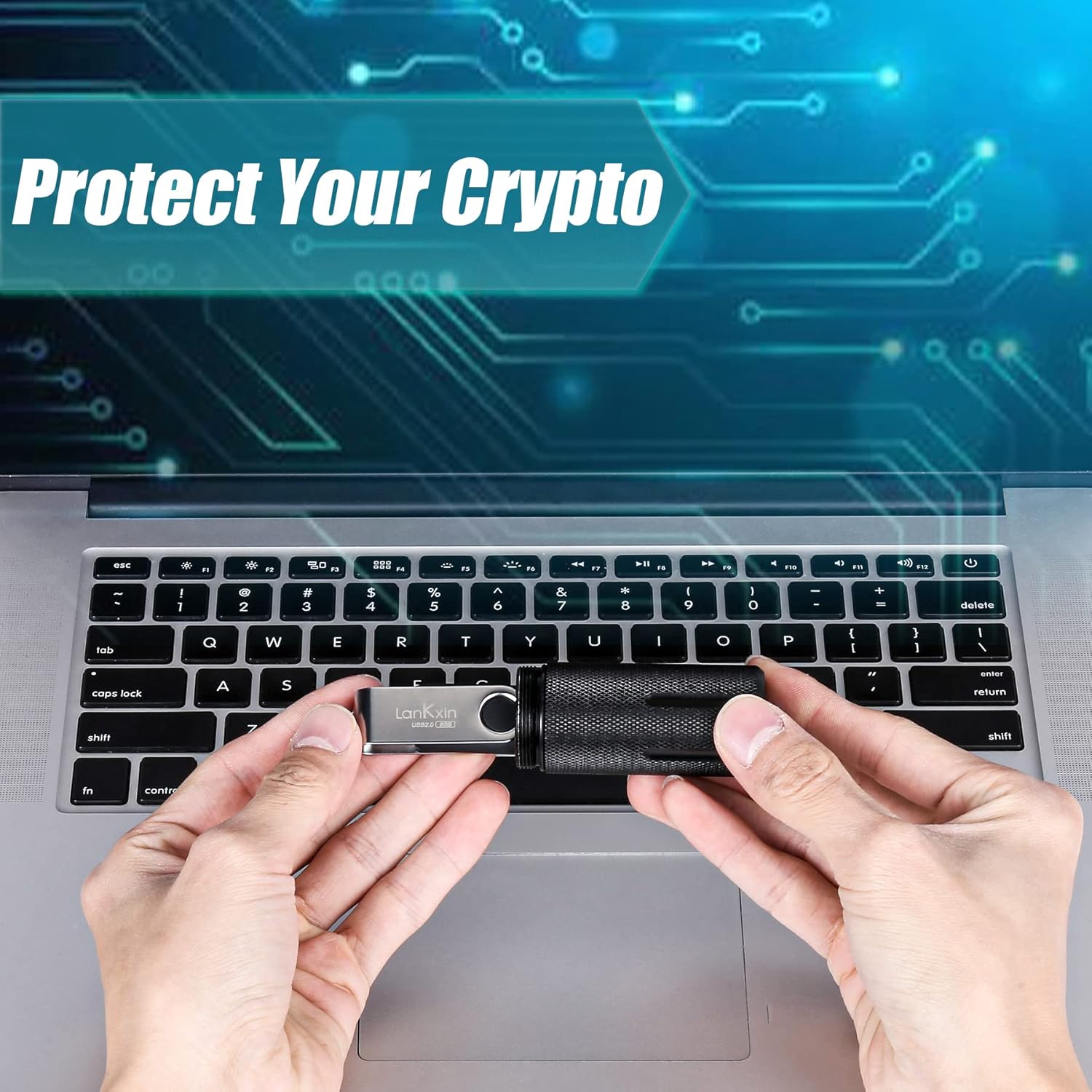 Aenllosi Funda de transporte de aleación de aluminio compatible con Ledger Nano S S Plus BTC Bitcoin Wallet Hardware (negro mate)