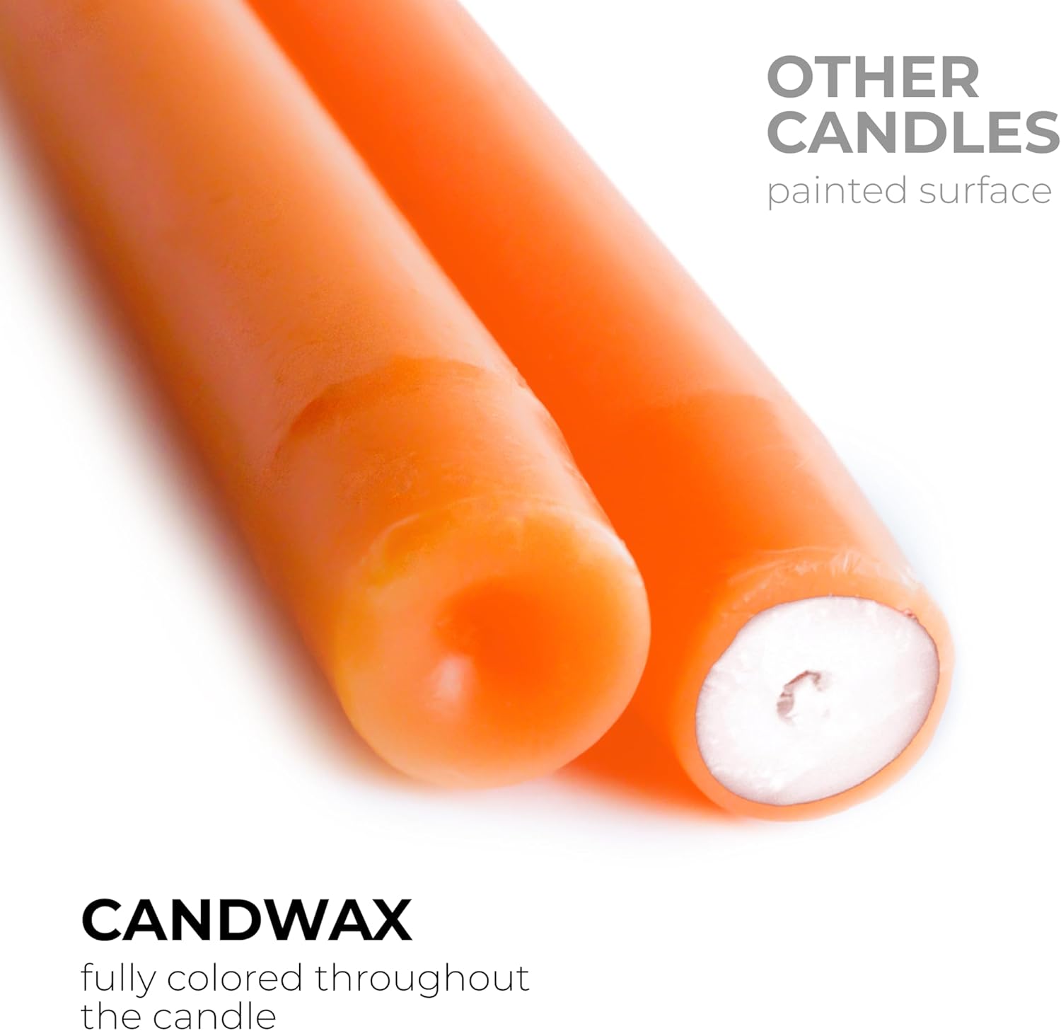 CANDWAX Juego de 12 velas cónicas de 10 pulgadas, velas altas sin perfume, velas cónicas color naranja, perfectas como velas para el hogar o velas