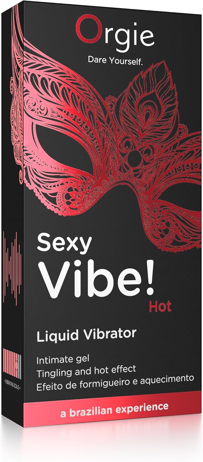 Sexy Vibe! Hot by Orgie. Vibrador líquido. Gel emocionante besable con ingredientes activos de plantas de la selva amazónica y un toque de sabor a