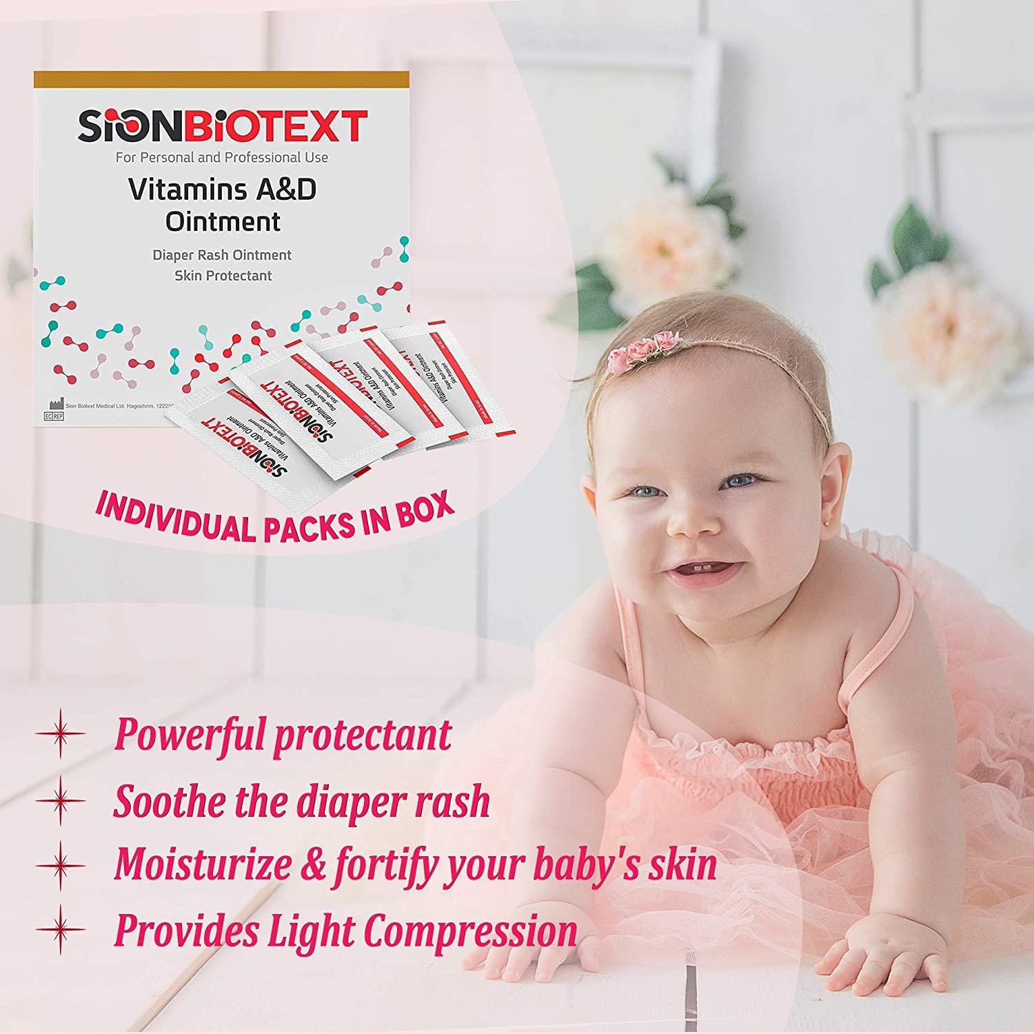 Ungüento A y D por Sion Biotext Baby Diaper Rash Vitamina A + D Crema curativa Original Hidratante Médico Terapia Intensiva Para Piel Seca e