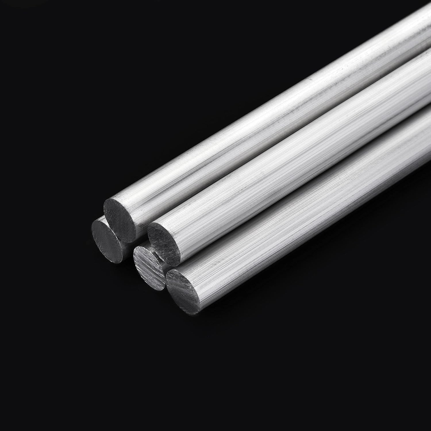 uxcell Barra de torno de varilla redonda sólida de aluminio 0.394 in x 19.685 in para herramienta de manualidades de bricolaje 5 piezas