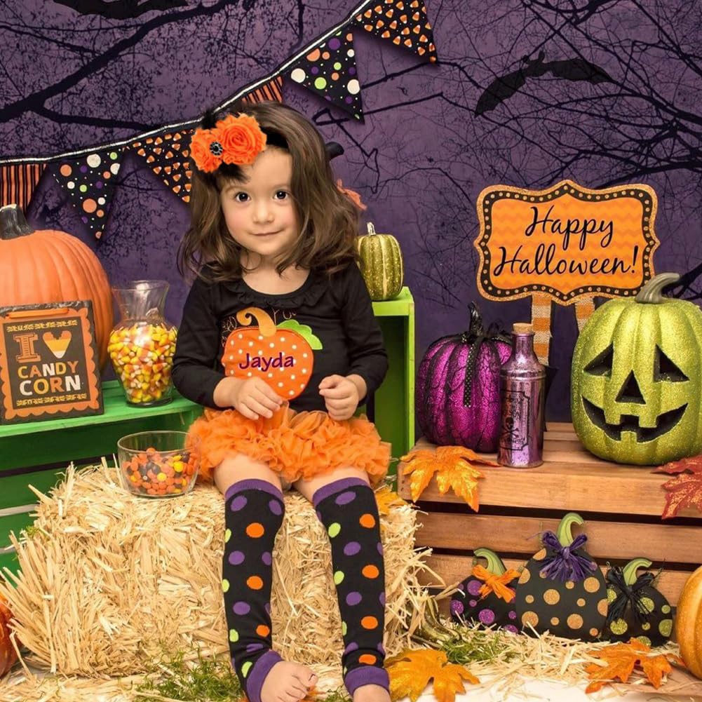 Juego de diademas con lazos para bebé, accesorios de moda multicolor para recién nacidos, niños y niñas (paquete de 4 Halloween)