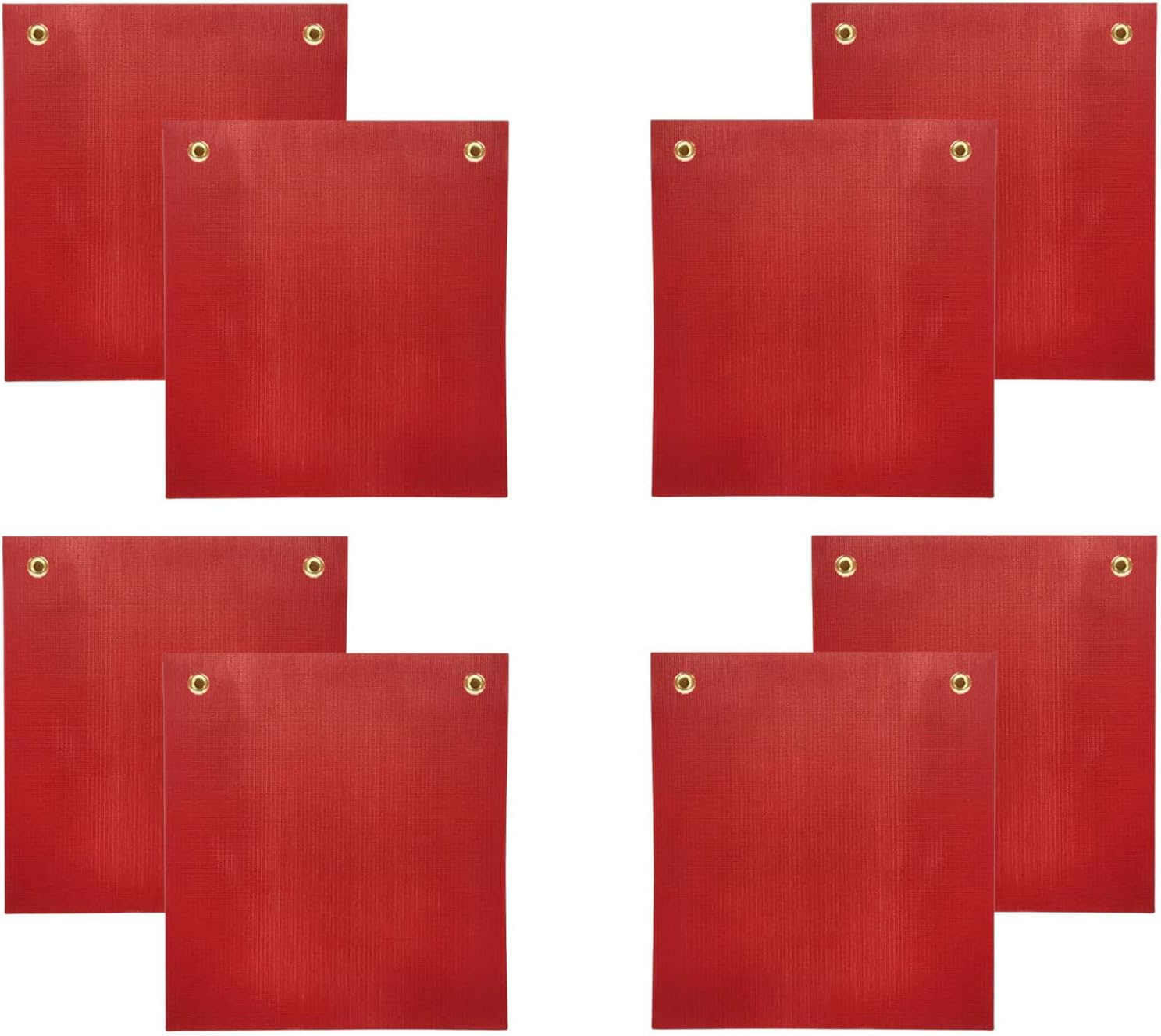 Banderas de seguridad de carga de gran tamaño rojas para camiones pilotos, 18 x 18 pulgadas, malla roja resistente (paquete de 8)