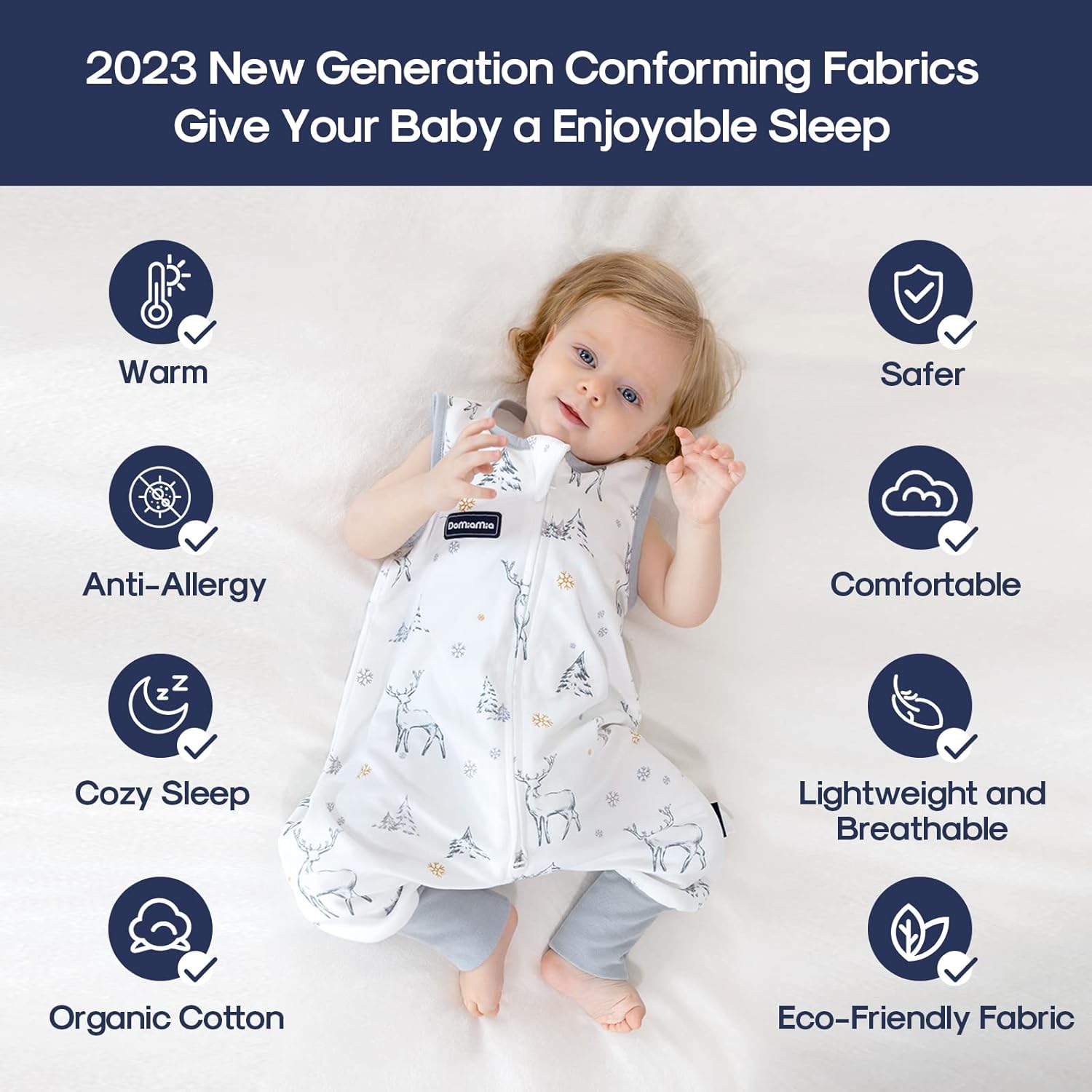 Saco de dormir para niños pequeños de 1.0 tog ultra suave de algodón y rayón hecho de bambú, saco de dormir con pies 2t-3t para caminantes de 24 a