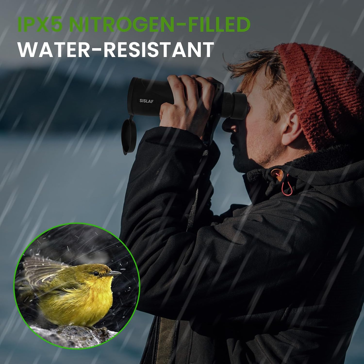 Telescopio monocular de 10-30×50 con adaptador para teléfono inteligente, telescopio de mano de alta potencia de baja visión nocturna, regalo de