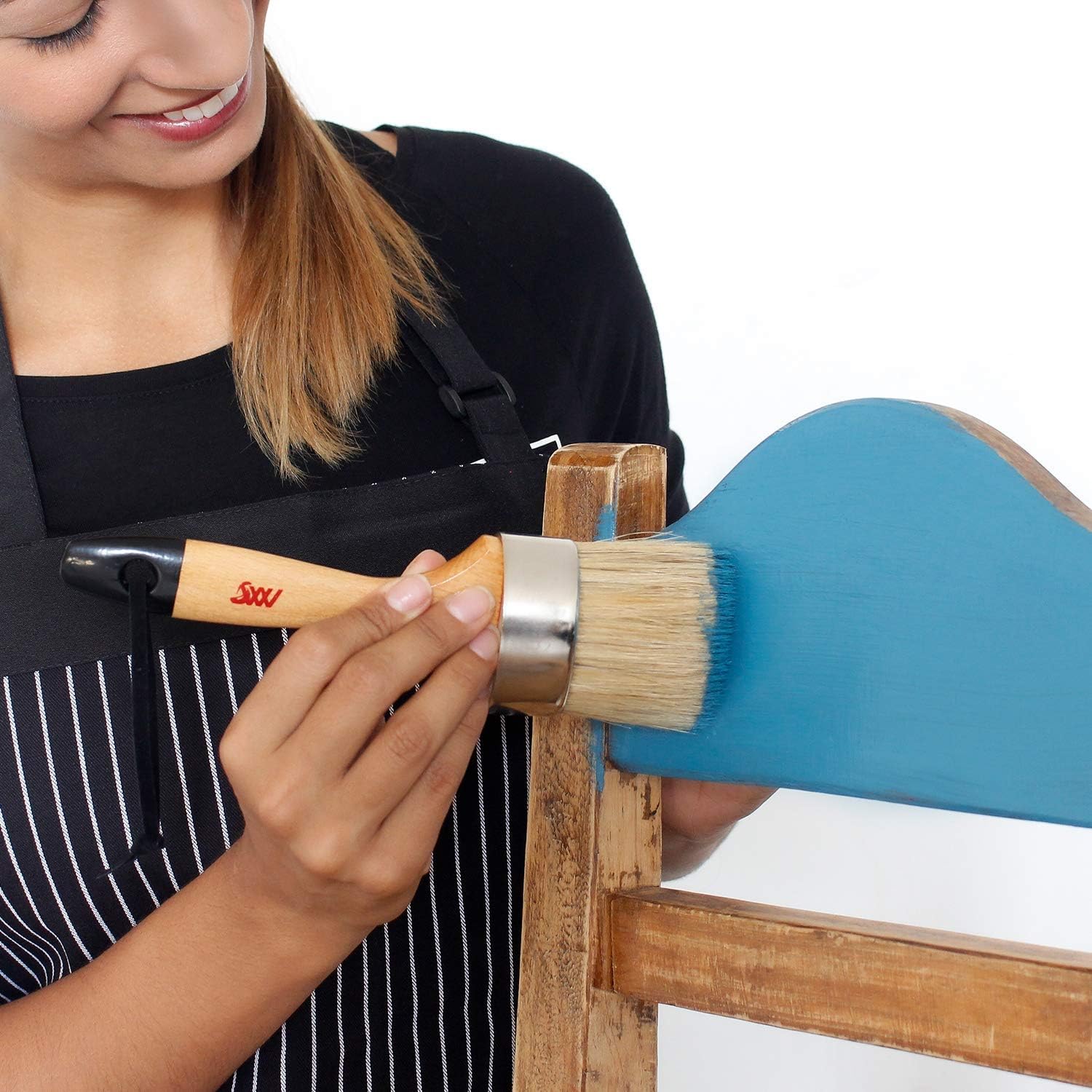 Juego de 4 pinceles de cera de tiza, incluye 3 pinceles pequeños para pintura de muebles y 1 pincel de tiza grande, juego de pinceles de pintura de