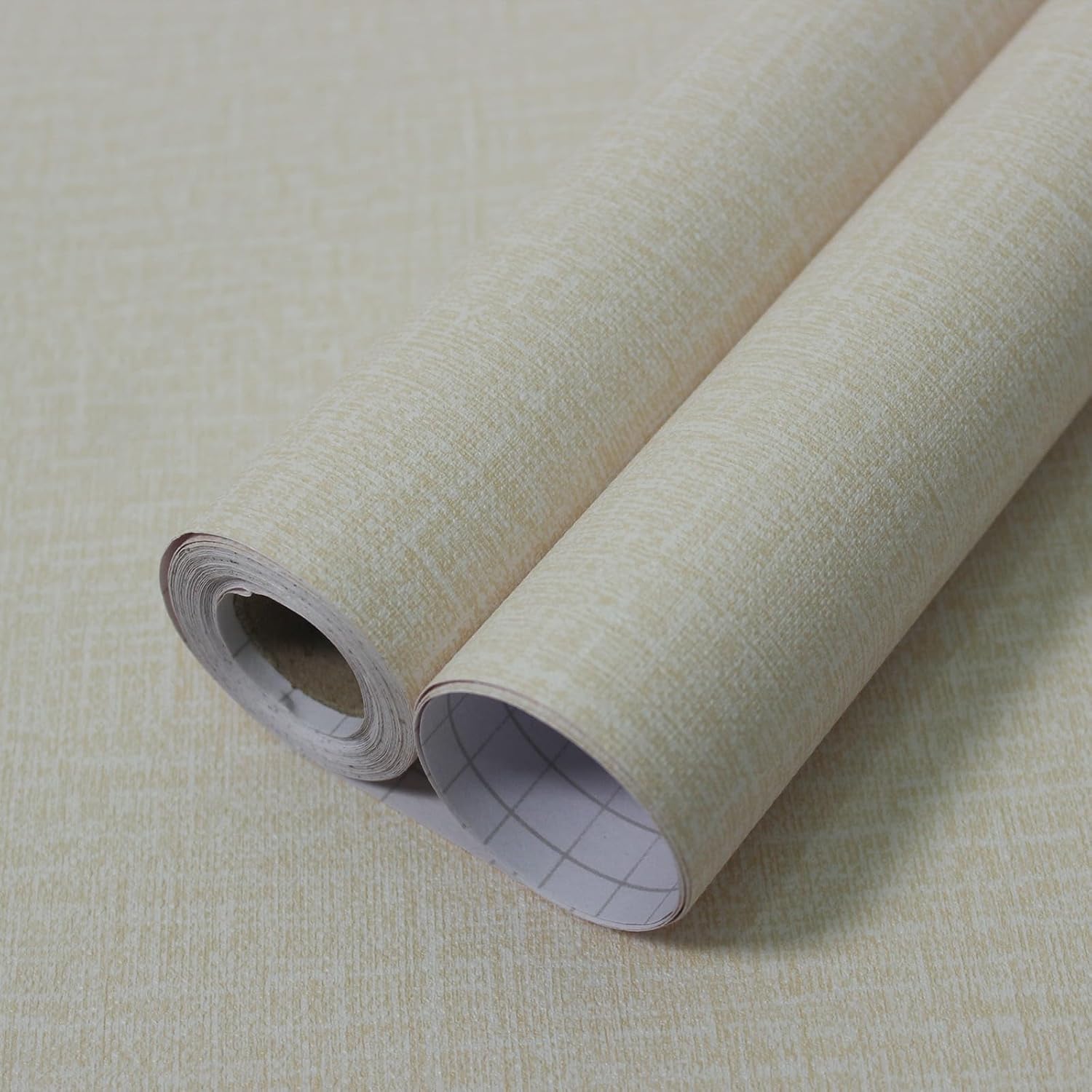 Papel tapiz autoadhesivo con textura de lino de 15.7 x 393.7 pulgadas, papel adhesivo texturizado de lino para paredes, armarios de dormitorio,