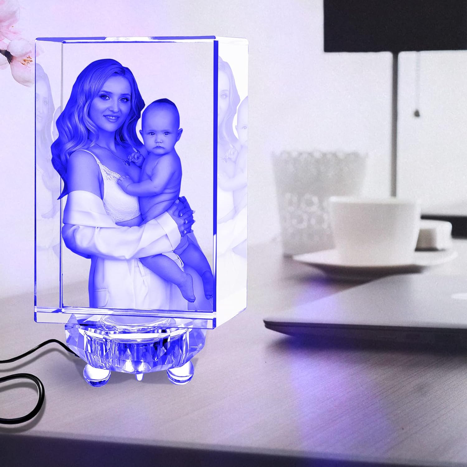 OARSE Imagen de cristal personalizada con fotos de cristal 3D en cubos de vidrio personalizada 3D grabado grabado grabado de cristal imágenes de