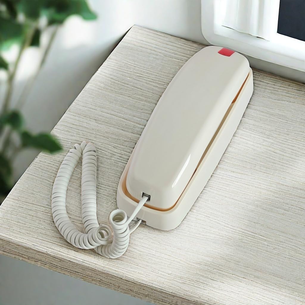 Teléfono fijo con cable, teléfono doméstico con cable TelPal para montaje en pared, teléfono de pared con botón grande con flash, redireccional,