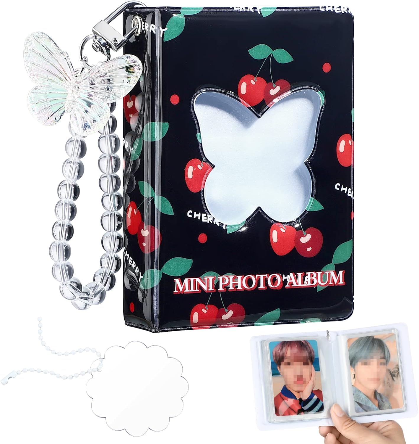 Juego de 3 mini álbumes de fotos de 3 pulgadas, carpeta Kpop para tarjetas fotográficas Kpop, álbum Kpop con colgante y llavero de bricolaje para