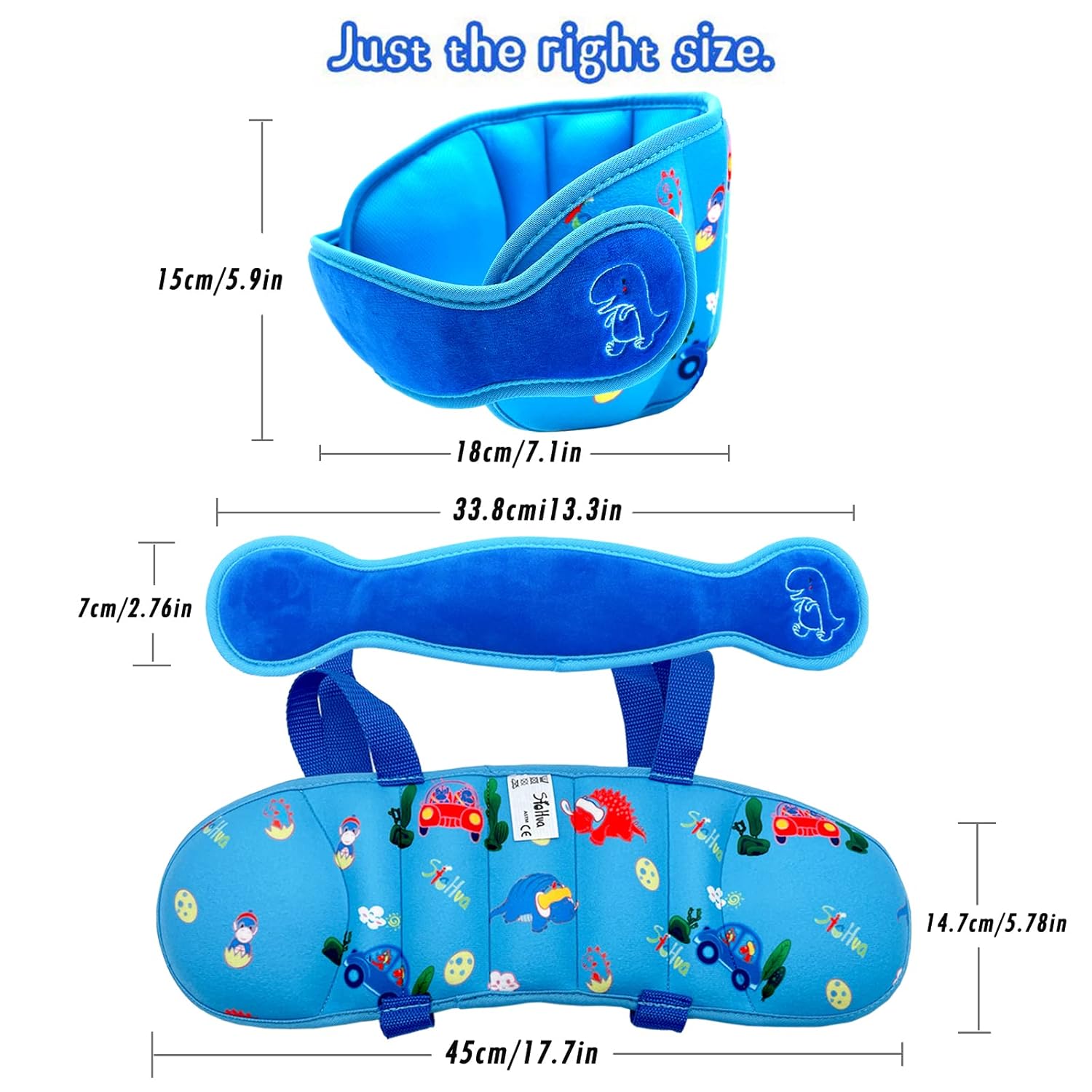 Letton Soporte para la cabeza de niño para asientos de automóvil, correa ajustable para la cabeza, reposacabezas transpirable para niños, alivio del
