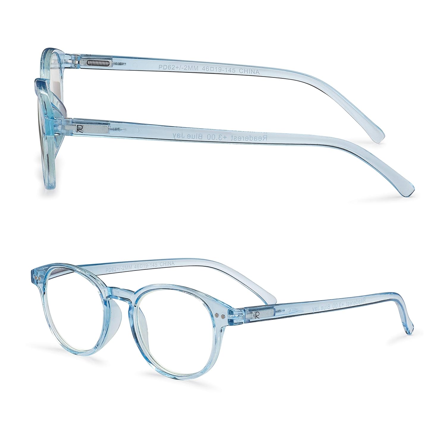 Readerest Lentes de lectura con bloqueo de luz azul (azul claro, aumento de 2.50), anteojos para computadora con lente reflectante fina,