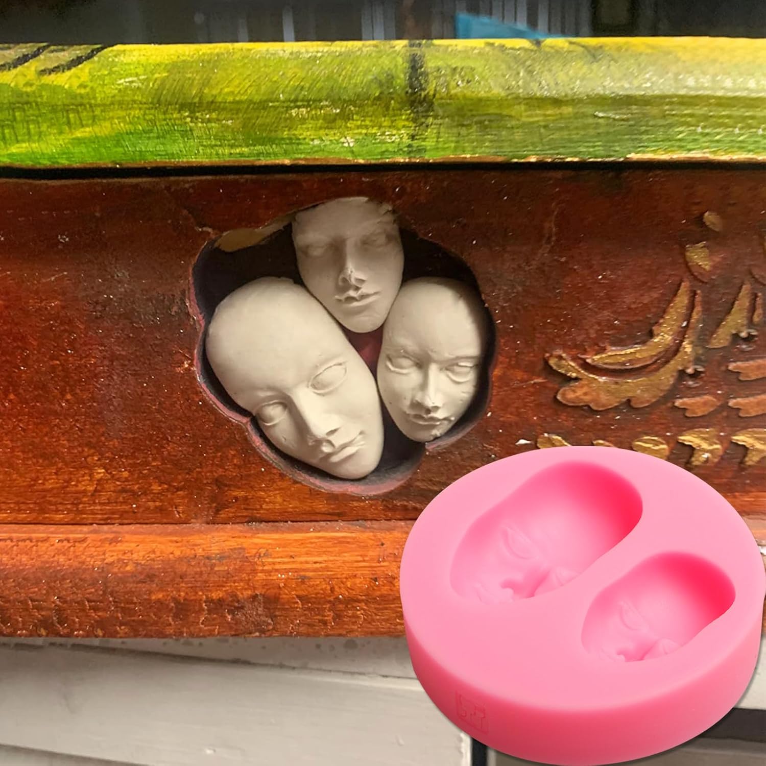 Moldes de silicona para cara humana, moldes para hornear de cara de muñeca de bebé, molde de chocolate para mascarada de Halloween, molde de