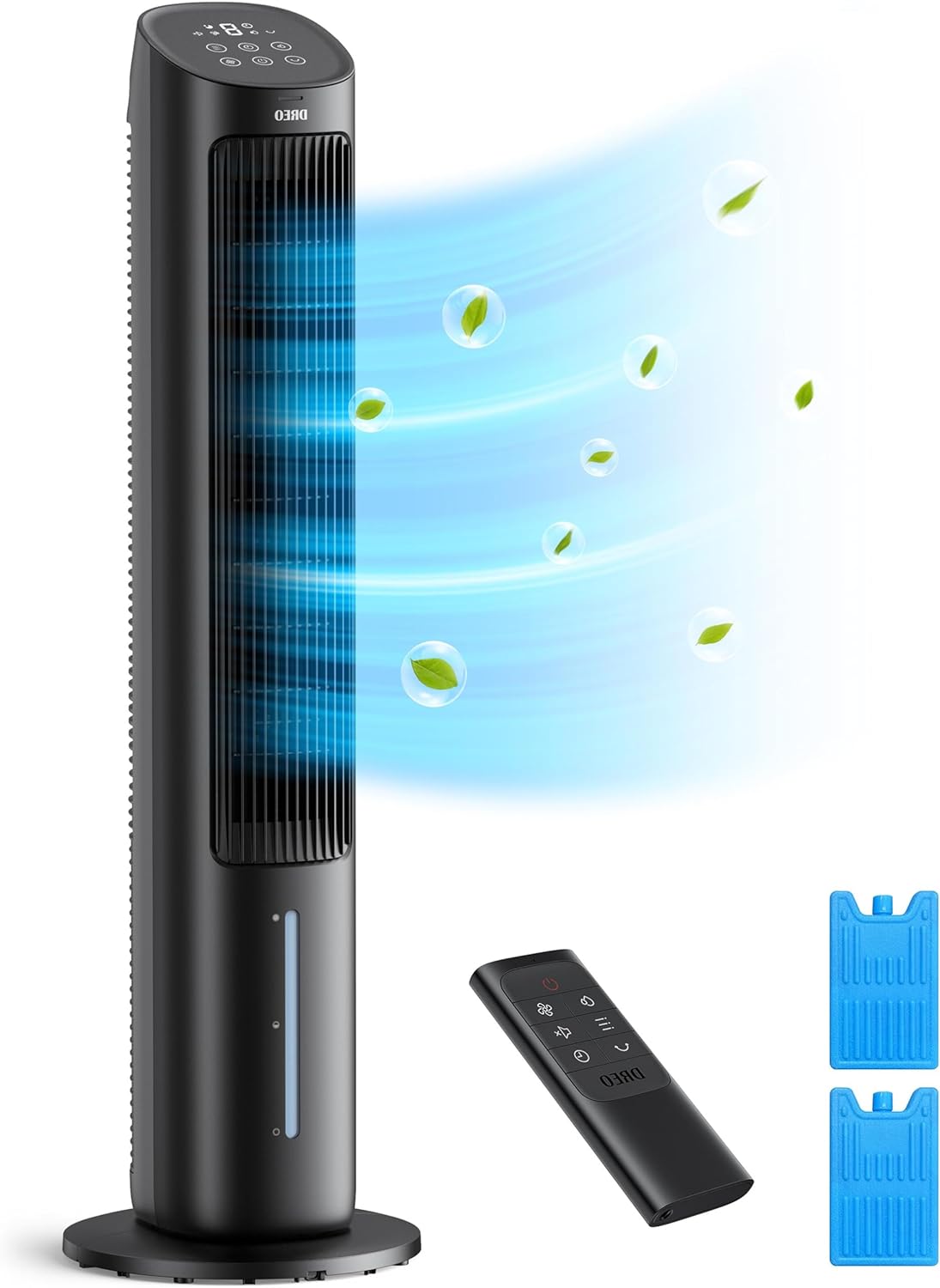 Dreo Ventiladores de torre que soplan aire frío, enfriador de aire evaporativo de 40 pulgadas, ventilador de refrigeración para dormitorio con