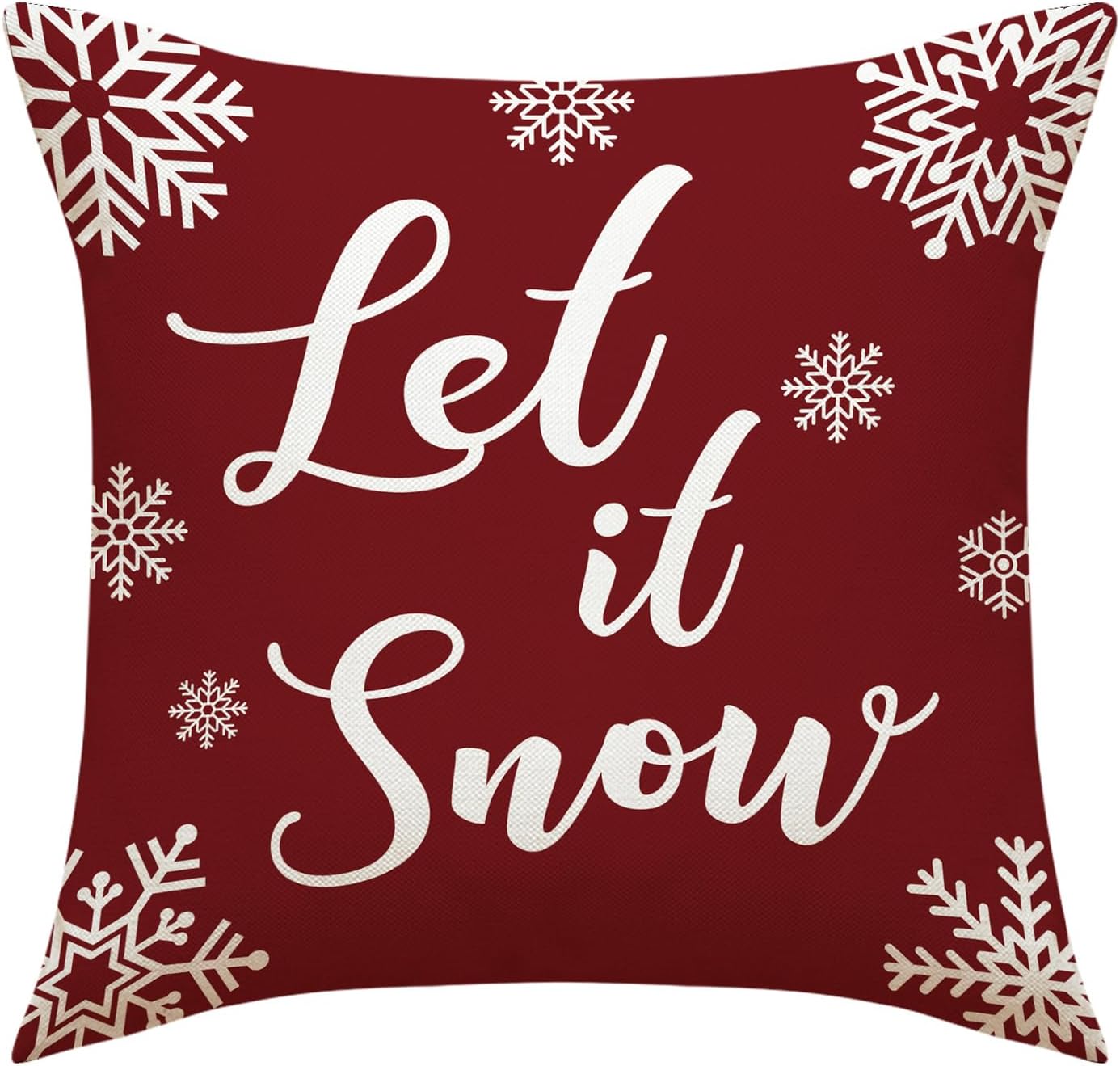 Juego de 4 fundas de almohada de Navidad, 18 x 18 pulgadas, color rojo y blanco, fundas decorativas de invierno para el hogar, sofá, sofá,