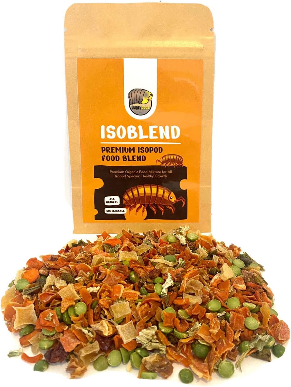 Isoblend – Mezcla de alimentos isópodos de primera calidad, mezcla seca de vegetales y proteínas naturales para alimentadores de isópodos, insectos