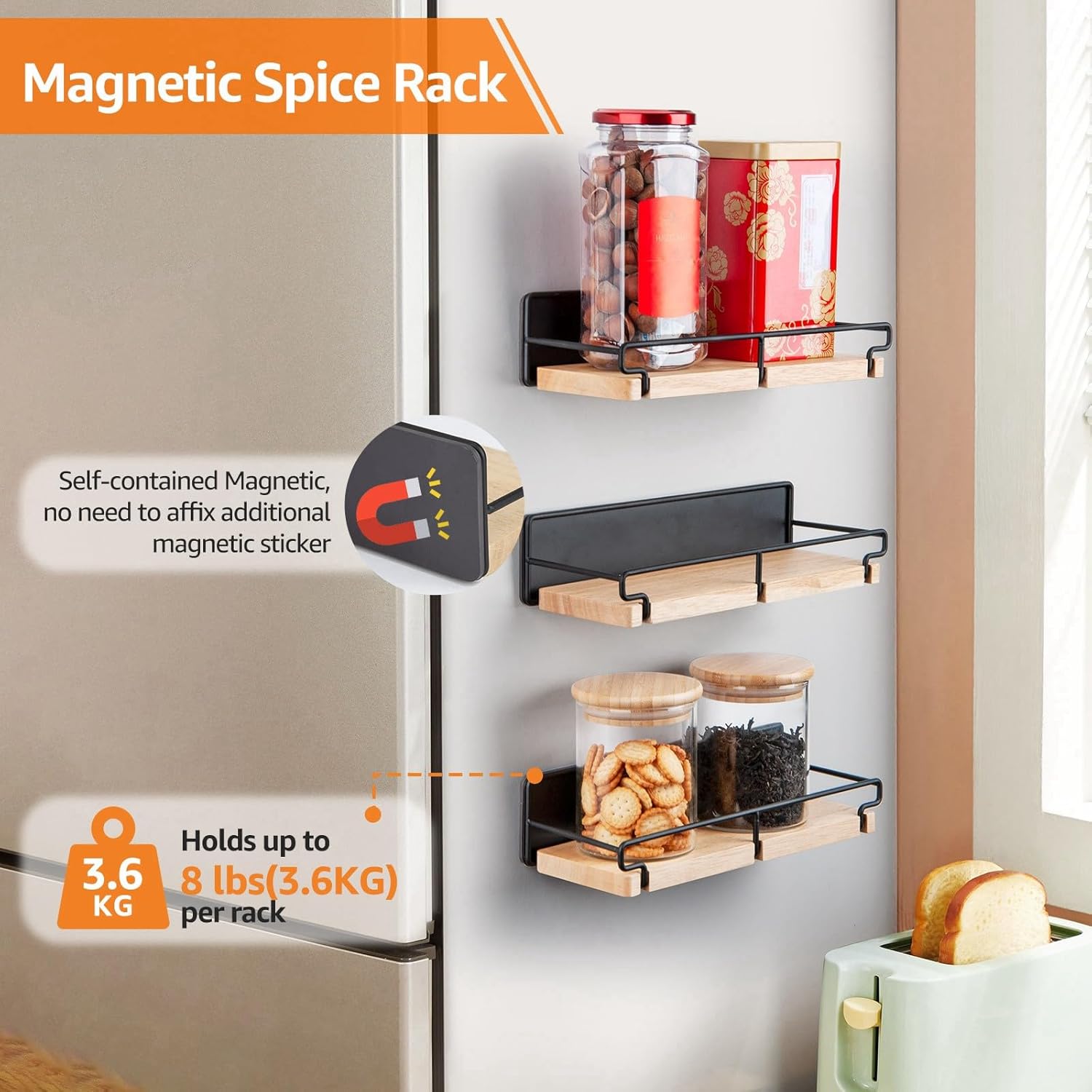 Estante magnético superior para estufa, 4 piezas, estante de especias ajustable de 10 a 40 pulgadas, resistente al calor sobre el estante superior