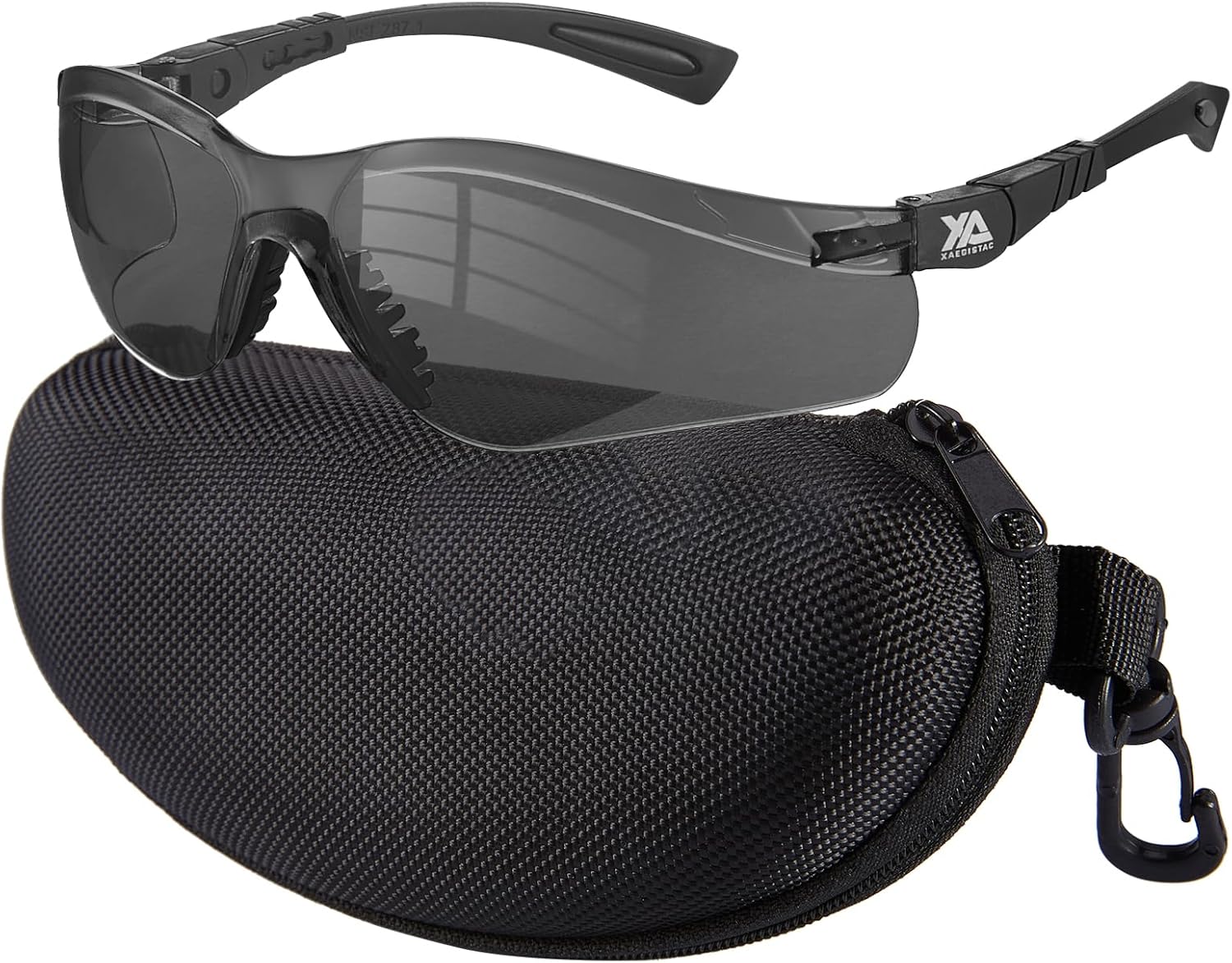 xaegistac Shooting Glasses Anti-fog Shooting Range Eye Protection, Adjustable Safety Glasses with Zipper Hard Case