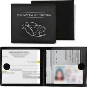 NTNEV 2 carpetas de tarjetas de registro y seguro de automóvil, organizador de documentos de automóvil, guantera de automóvil, organizador de NTNEV 2 carpetas de tarjetas de registro y seguro de automóvil, organizador de documentos de automóvil, guantera de automóvil, organizador de