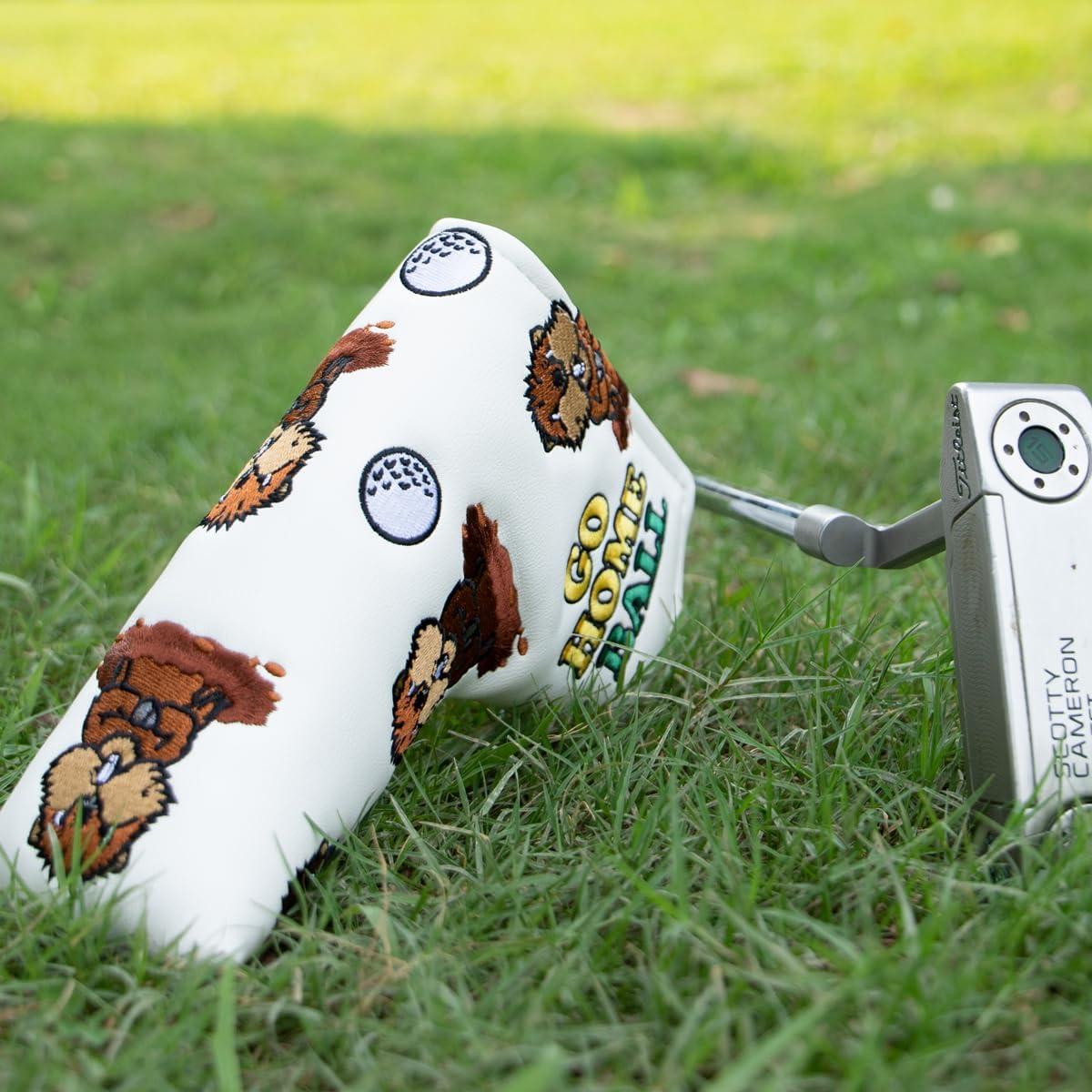 Barudan Golf Funda magnética para cabeza de putter, cubierta de putter, cubierta de golfo, regalo para esposo o papá, niños (blanco)