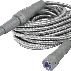 Bernini – Manguera de jardín de metal expandible que se expande hasta 75 pies, ligera, sin torceduras, resistente a pinchazos, manguera de acero Bernini – Manguera de jardín de metal expandible que se expande hasta 75 pies, ligera, sin torceduras, resistente a pinchazos, manguera de acero