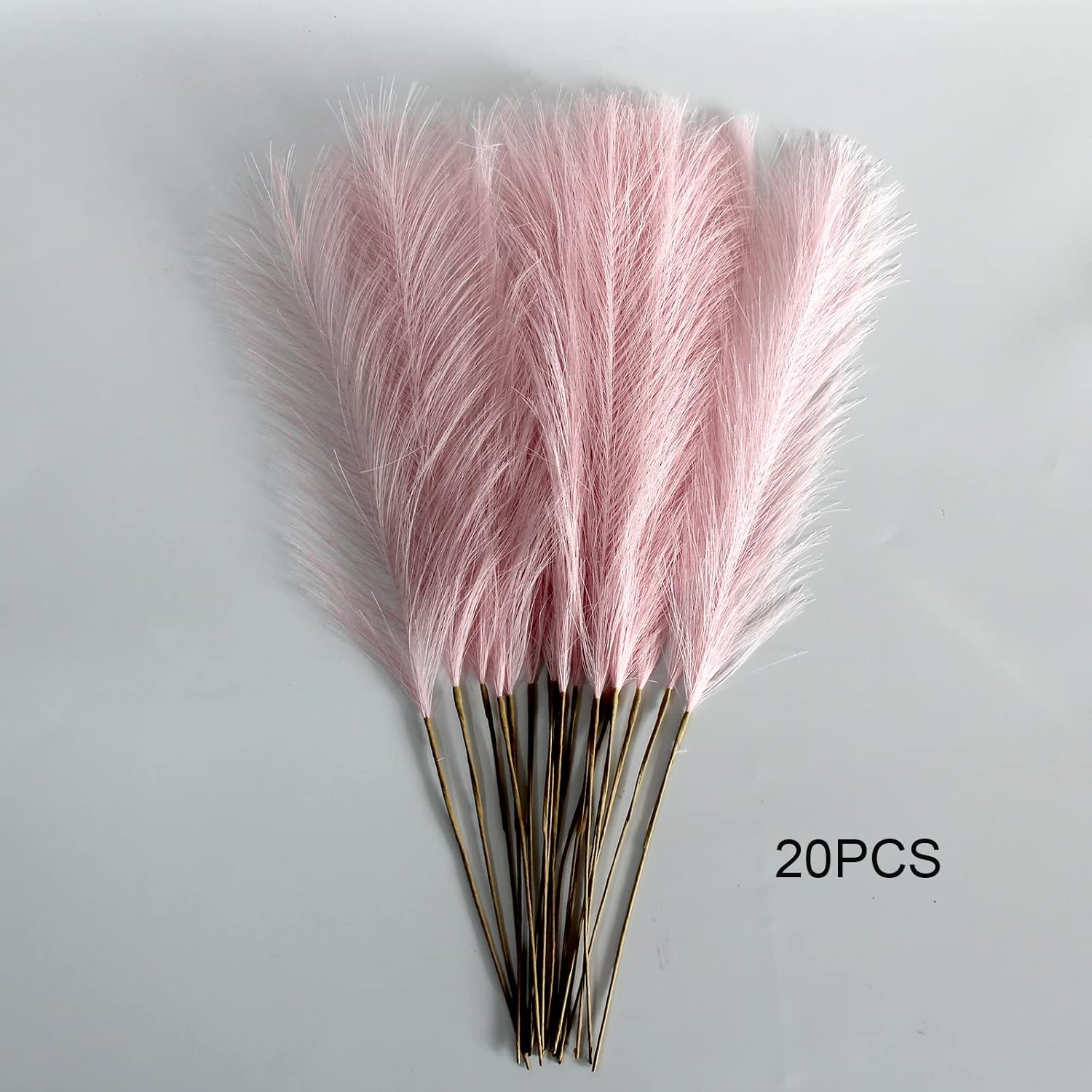 20 piezas de hierba de pampa sintética bohemia, 21 pulgadas, decoración de césped artificial de las pampas para la habitación del hogar (rosa)
