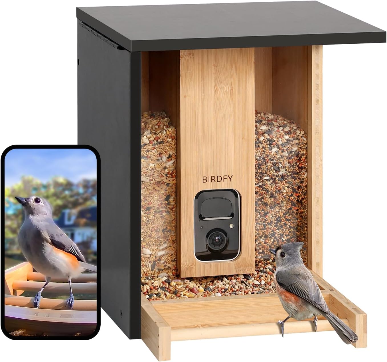 NETVUE Birdfy – Comedero inteligente mejorado para pájaros con cámara alimentado por energía solar, captura automáticamente cada pájaro y notifica a