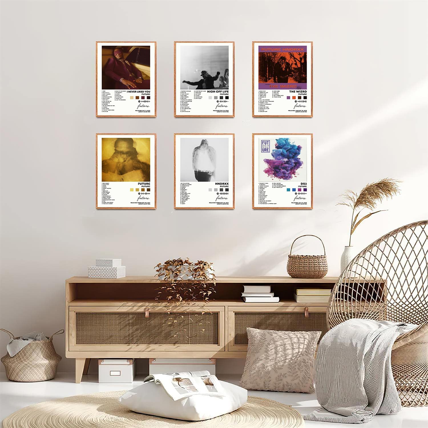 DIDIDO Future – Póster de música de rapero firmado limitado, para decoración de habitación, juego de 6 para decoración de dormitorio de adolescentes