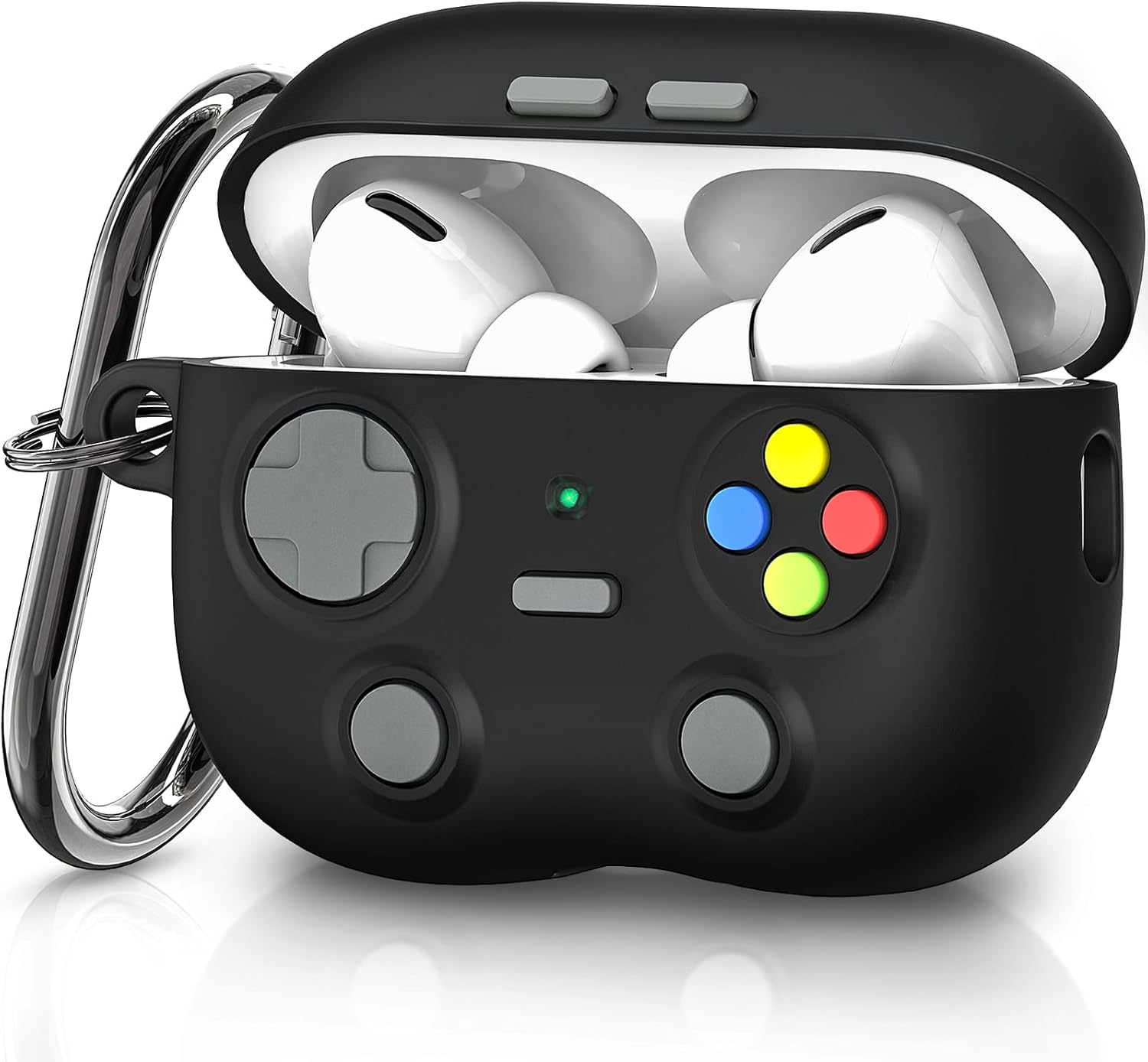 volport Funda para Airpods Pro de 2 generación Funda de silicona para Apple Air Pods Pro 21 generación con llavero, diseño de juego genial para