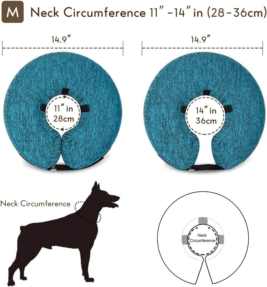 MIDOG Cono estilo collar para perros para después de la cirugía, collar inflable suave para mascotas, perros y gatos para evitar que las mascotas