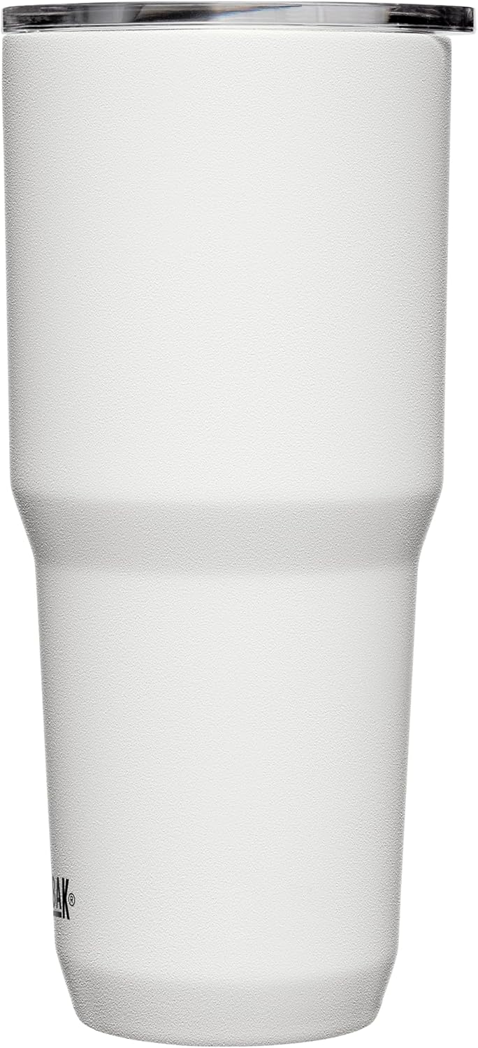 CamelBak Horizon Vaso de 30 onzas, acero inoxidable aislado, tapa trimodo, color blanco