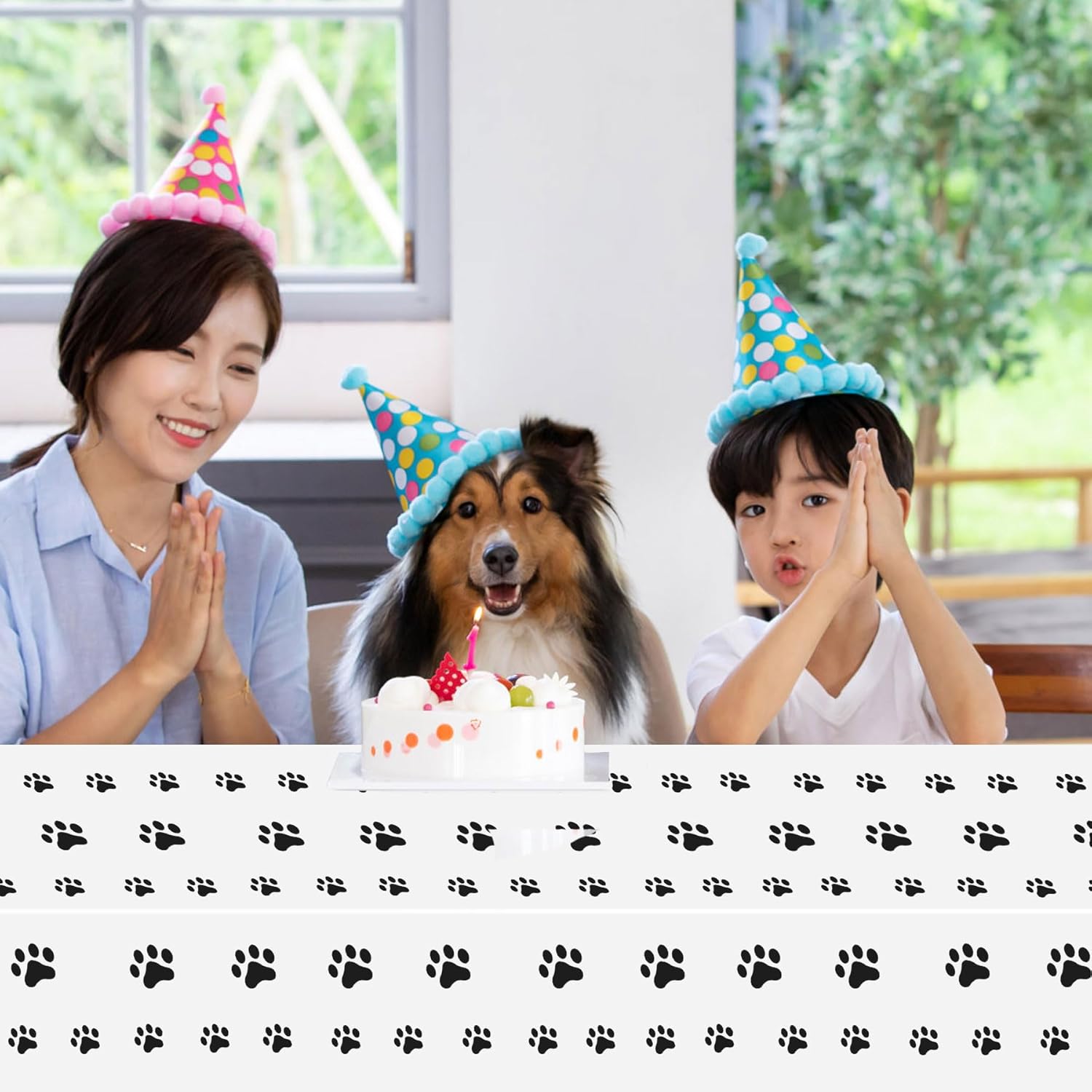 ZAKVOOR Paquete de 4 manteles rectangulares de plástico con estampado de la Patrulla Canina de Cachorros, para suministros de fiesta temática de