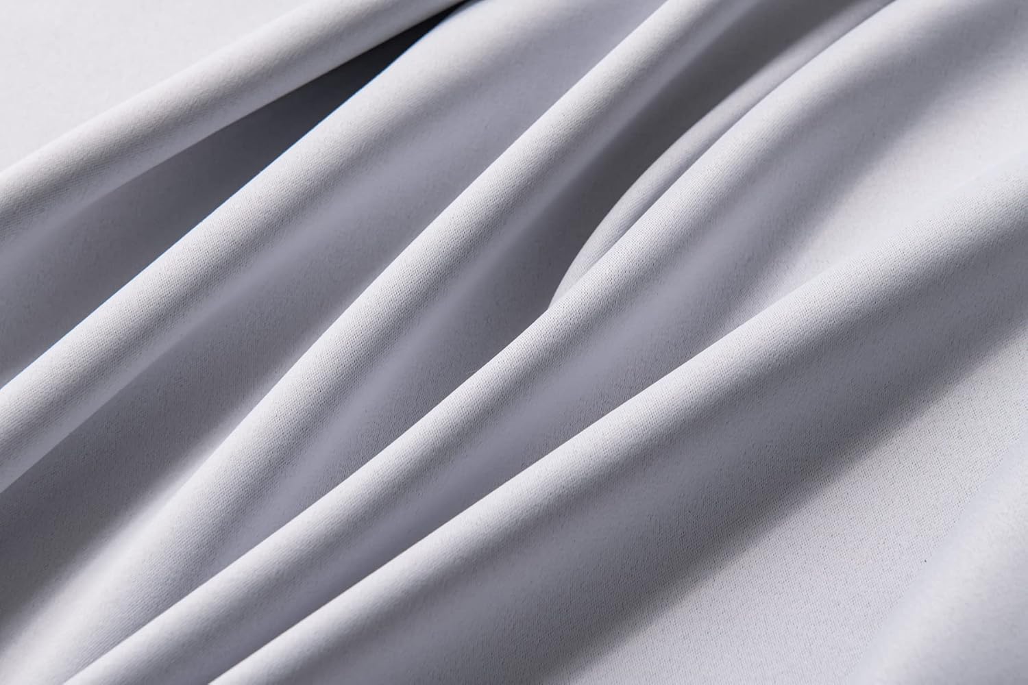 MOONVAN Cortinas opacas 100% blancas grisáceas para ventana para dormitorio, 95 pulgadas de largo, juego de 2 paneles con ojales, cortinas opacas
