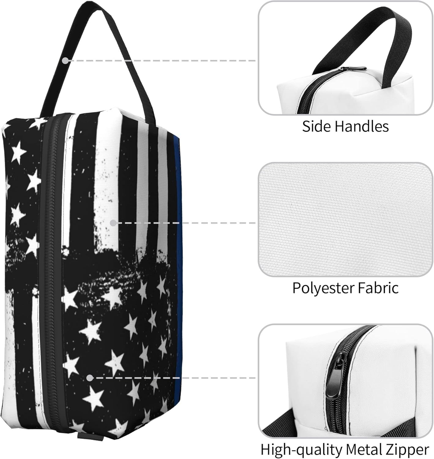 Bolsas de maquillaje grandes para mujer, bolsa de cosméticos impermeable, bolsa de maquillaje de doble cara, bolsa de aseo con cremallera para