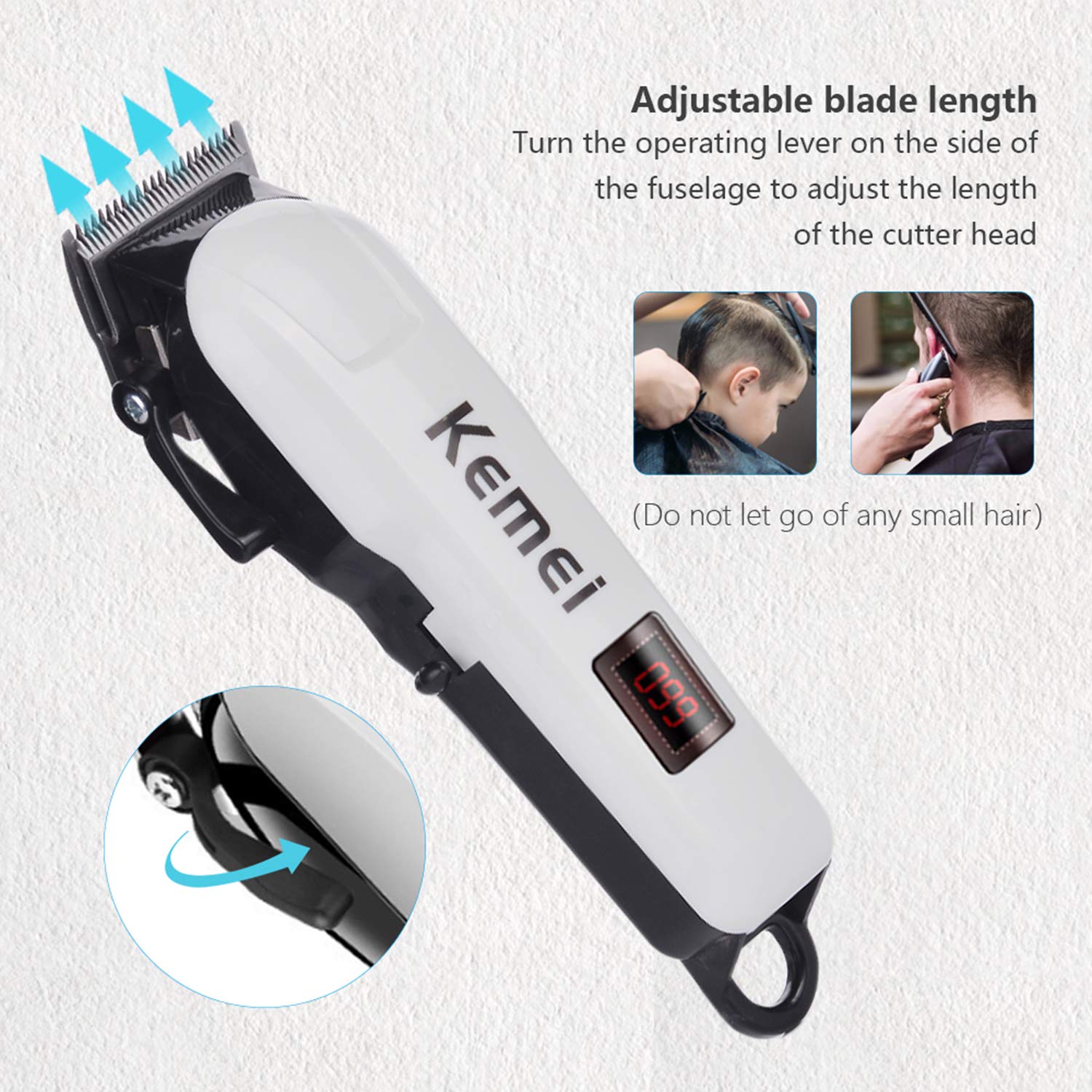Cortapelos para hombres, cortadora de pelo inalámbrica, kit de corte de pelo, recargable de bajo ruido, recortadora de pelo para el hogar para