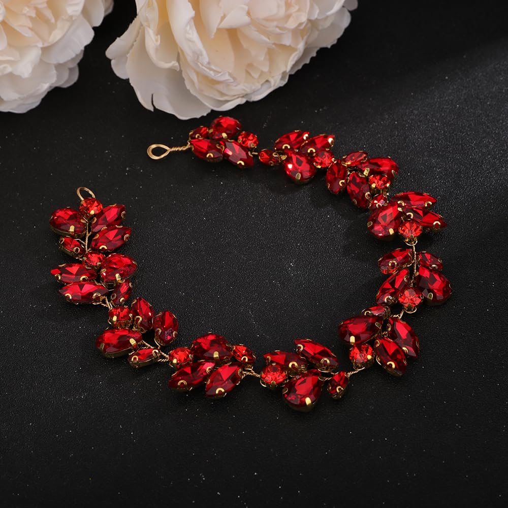 Denifery Diadema de diamantes de imitación de cristal hecha a mano con diamantes de imitación para novias, accesorios para el cabello para novias,