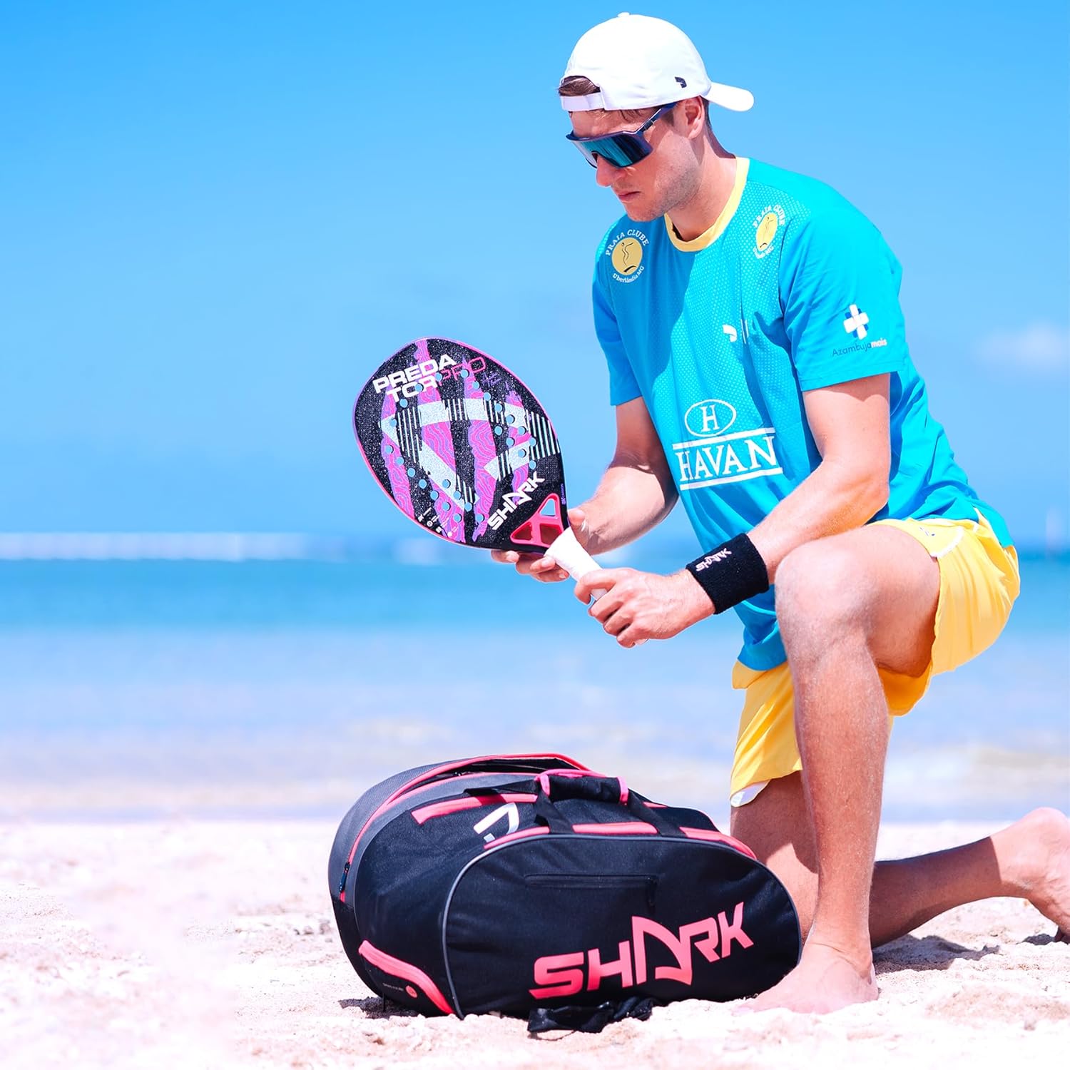 Shark Predator 20MM  Raqueta de tenis de playa de fibra de carbono  Raqueta profesional de carbono 3K para jugadores avanzados  Serie André Baran