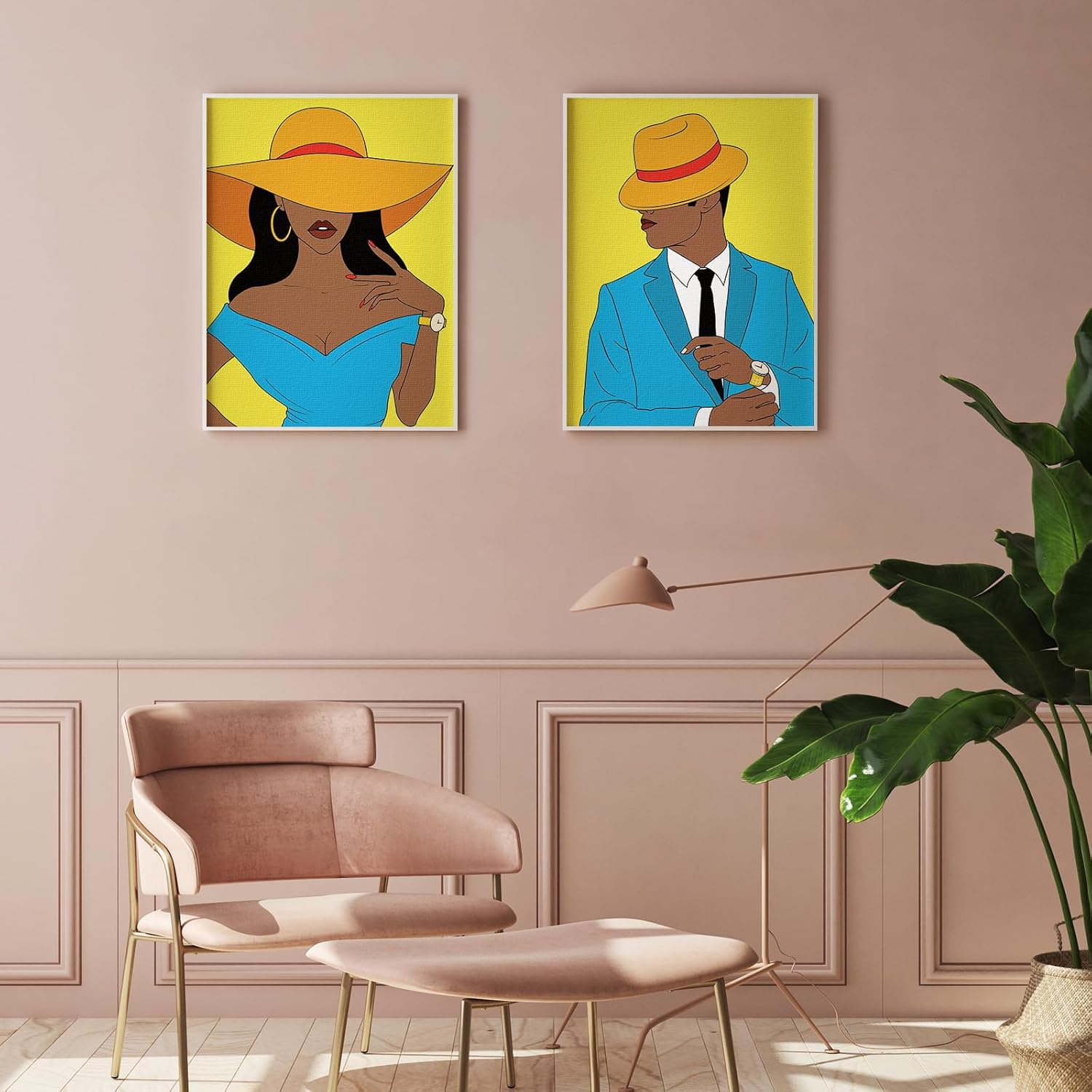 VOCHIC Paquete de 2 kits de pintura y sorbo para adultos, kit de fiesta de pintura de lienzo predibujado para juegos nocturnos, elegantes regalos de