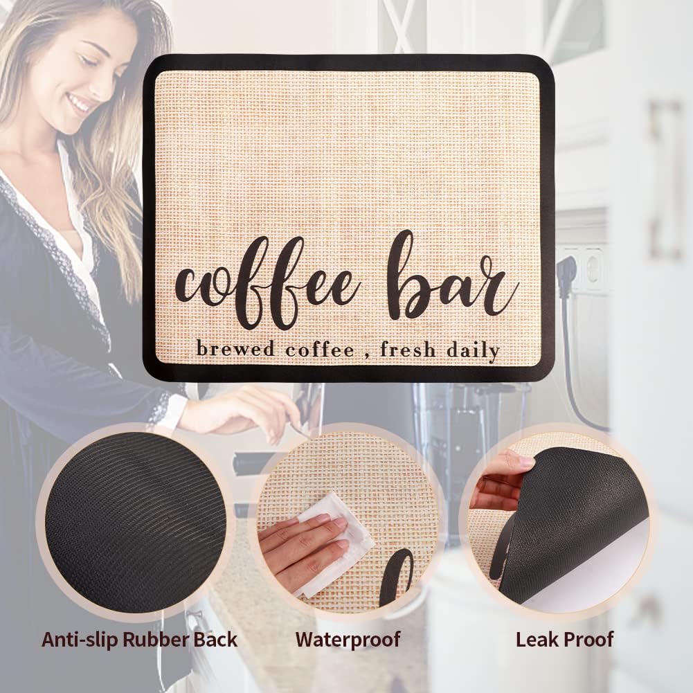 Tapete de café para barra de café, con parte trasera de goma absorbente de manchas y secado rápido para cocina, tapete para cafetera, para