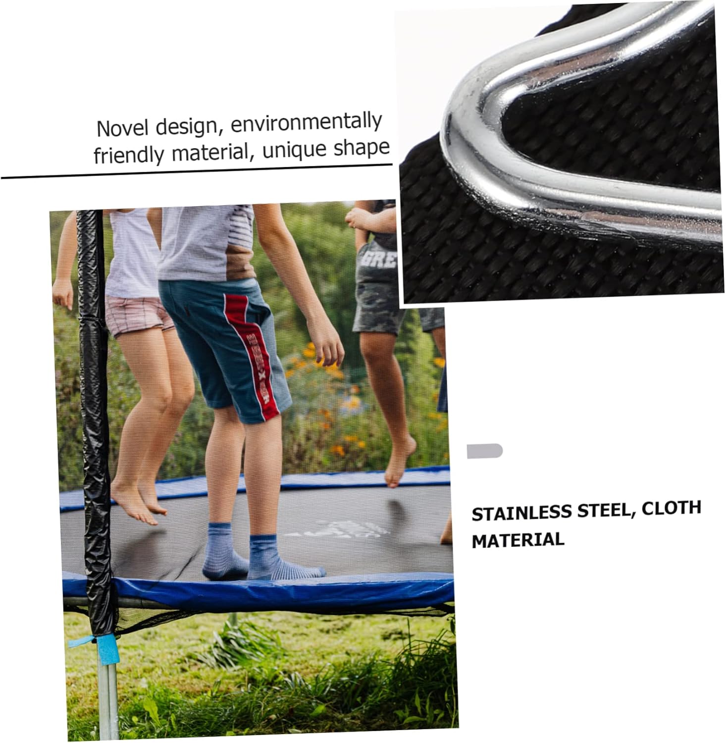 COHEALI 30pcs Trampolín Hebilla Trampolín Reparación Mat Acero Inoxidable Triángulo Anillos Vendaje Conector Colchón Cama para Niños Trampolín