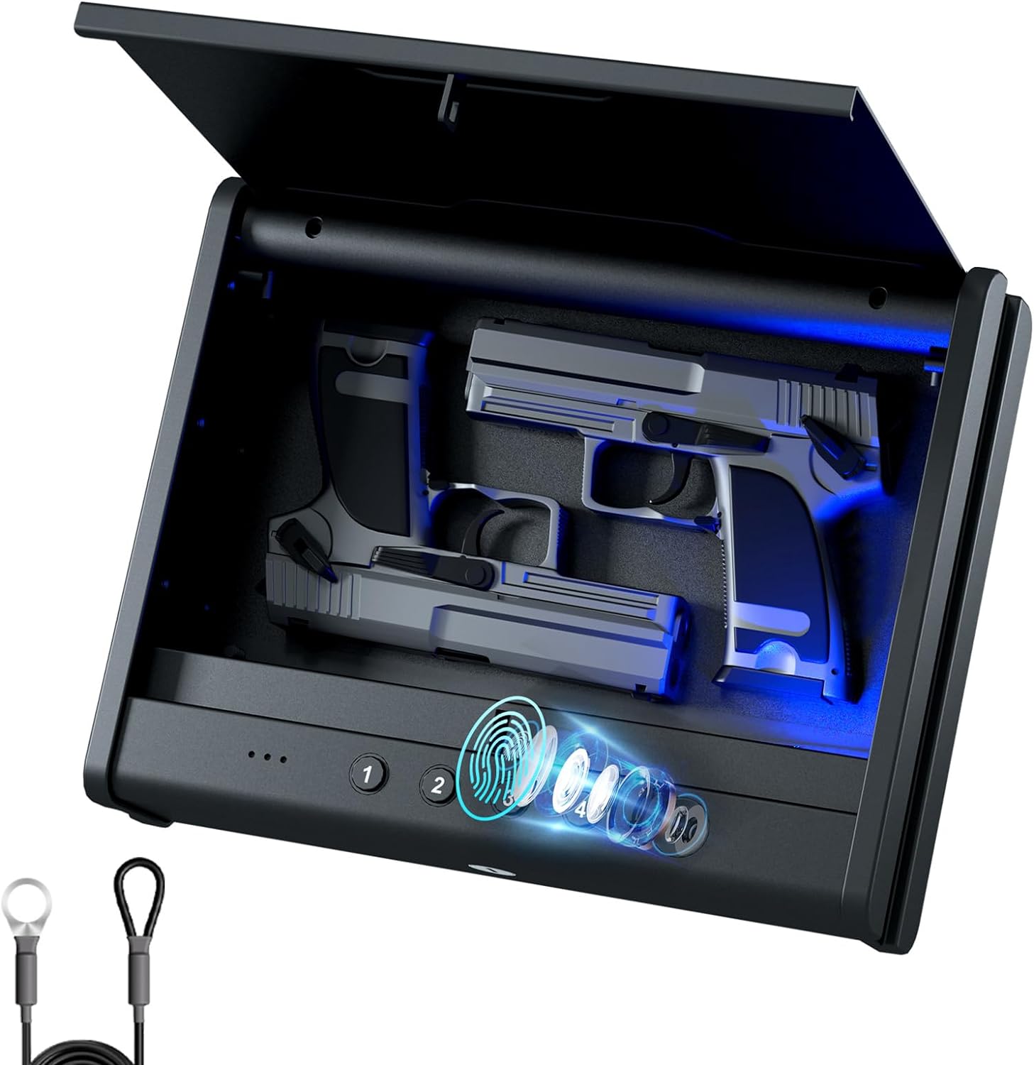 Caja fuerte biométrica para armas de fuego, caja fuerte biométrica para pistola, caja fuerte para pistolas con huella digital, 3 cajas de bloqueo de