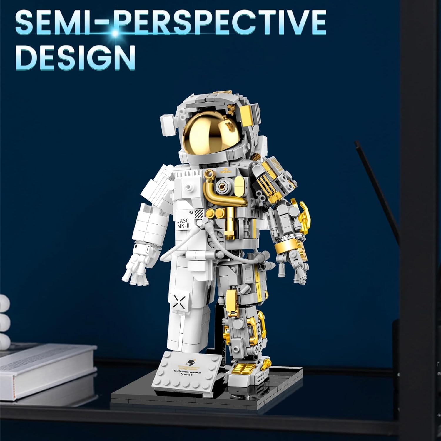 Juego de bloques de construcción de astronautas espaciales, 966 piezas de astronauta para adultos, kit de construcción espacial, juguetes regalos