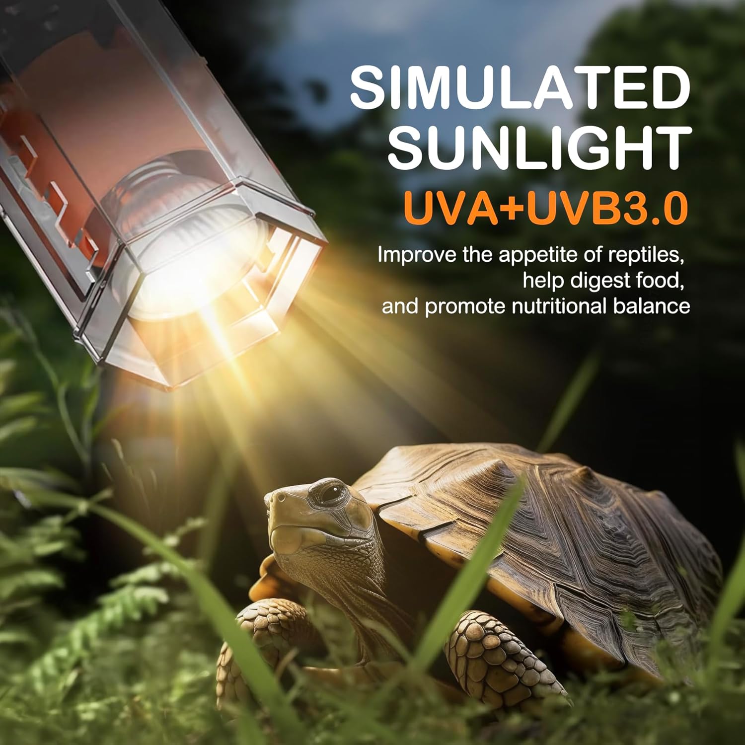 Clioran Lámpara UV de calor de reptil, luz UVA UVB con clip de tornillo, brazos giratorios ajustables de 360, lámpara Gecko de calefacción de
